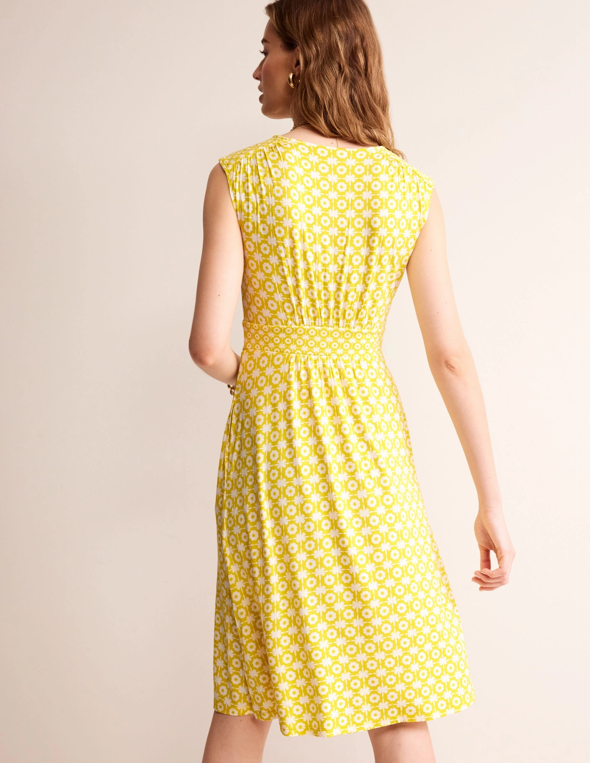 Thea Sleeveless Short Dress-Passionfruit, Blossom tile Cozy Wearable