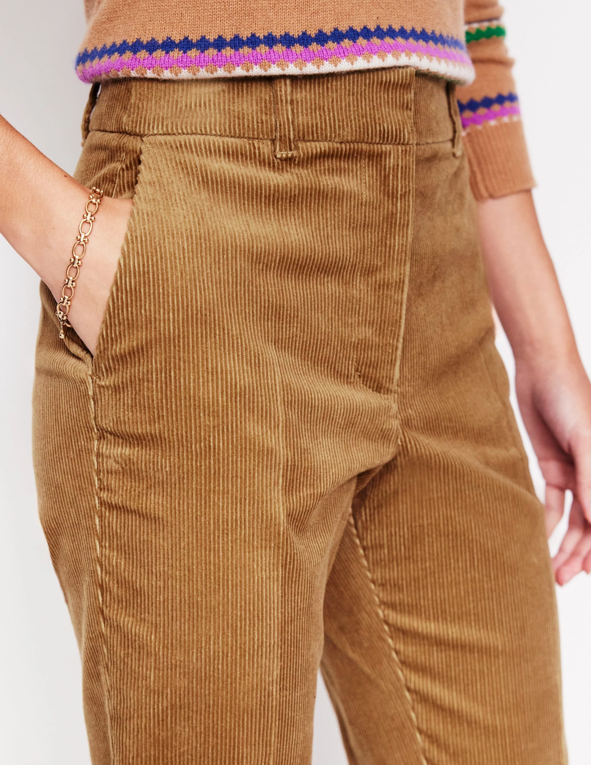 Kew Cord Trousers-Camel Easy Movement