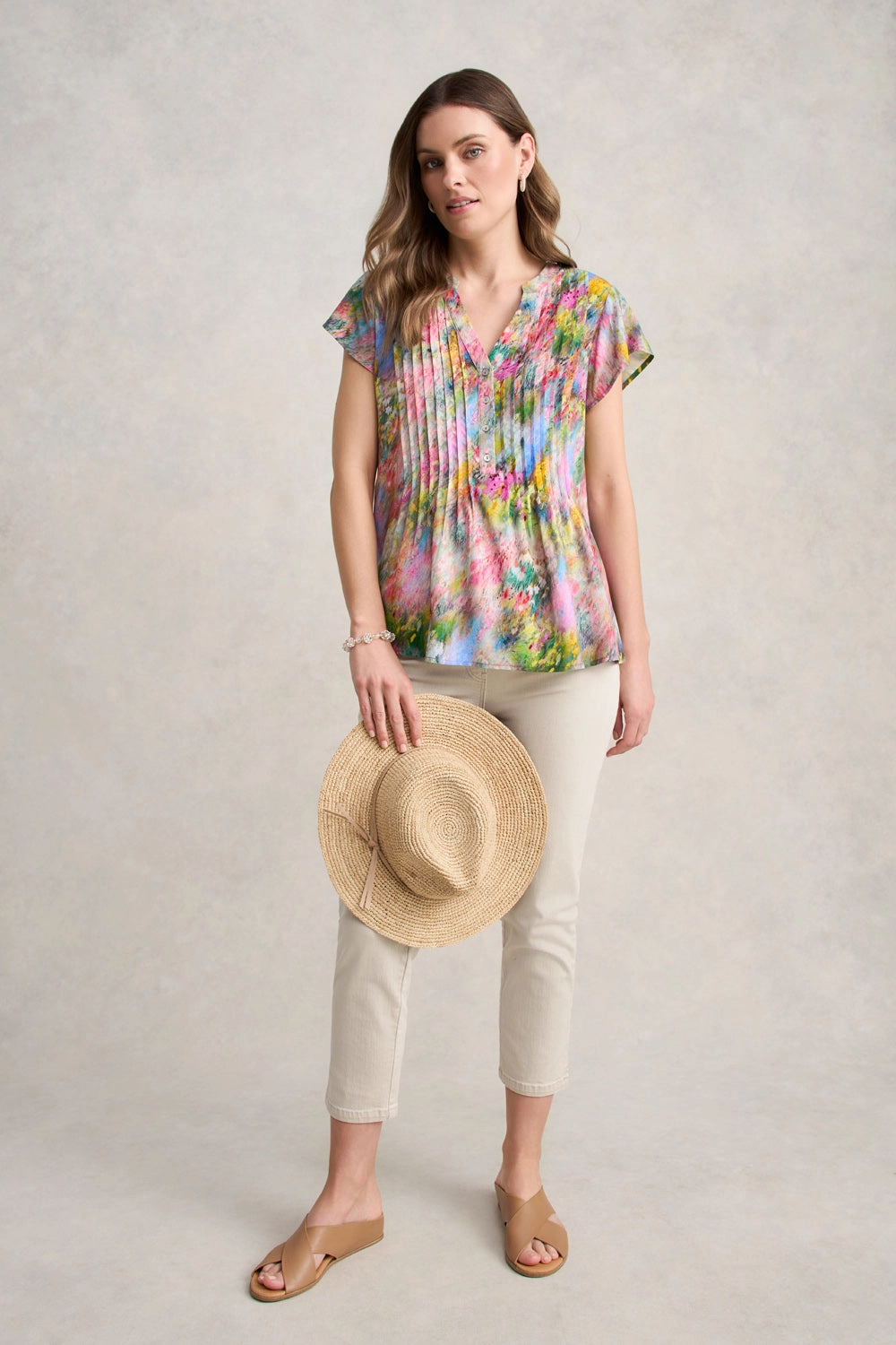 Lightweight Print Blouse ?C Meadow Print Smooth Interior Lining SweatAbsorbent