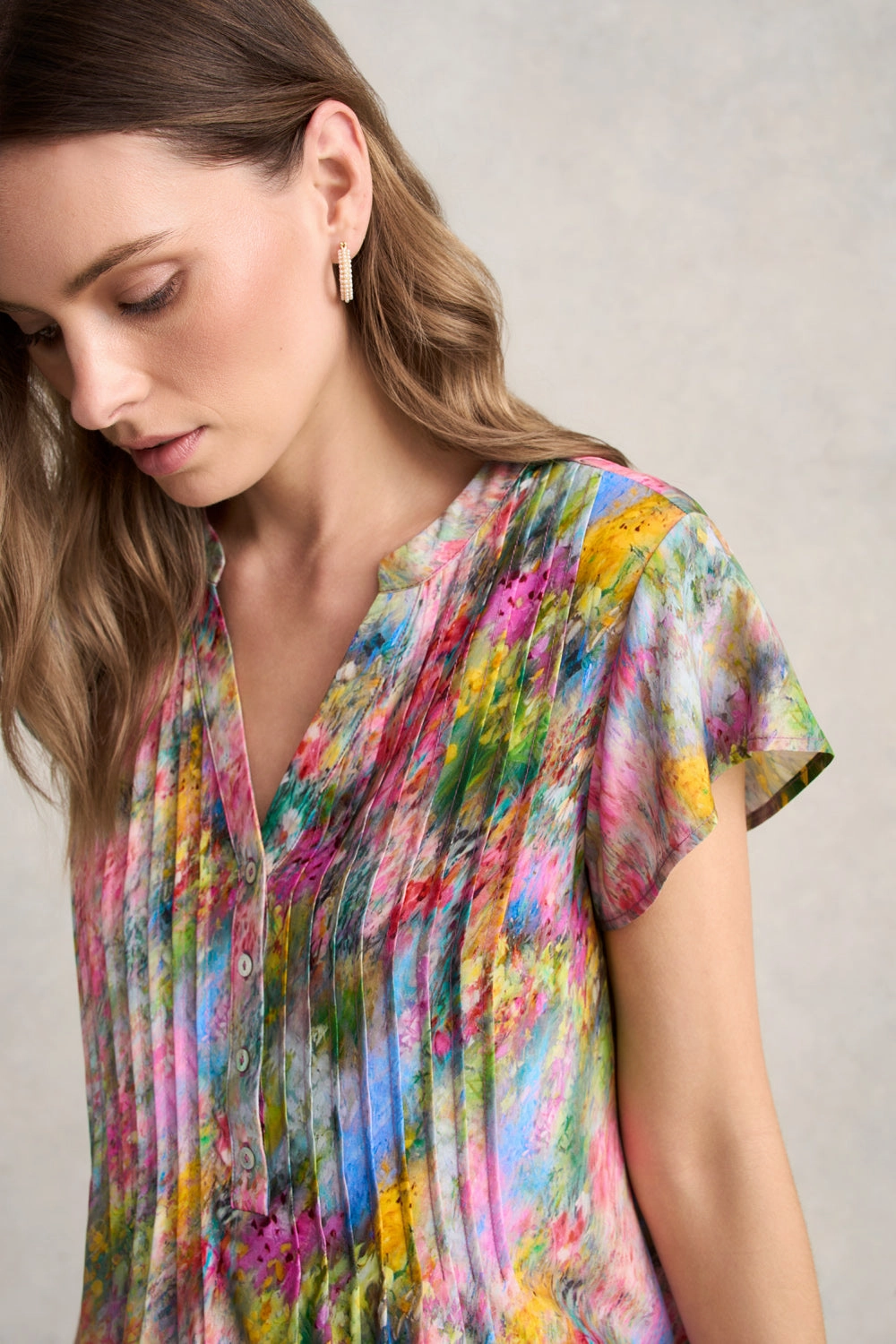 Lightweight Print Blouse ?C Meadow Print AdaptiveFitFabric