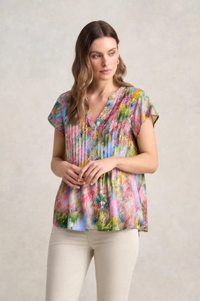 RelaxedSilhouette Printed top Lightweight Print Blouse ?C Meadow Print