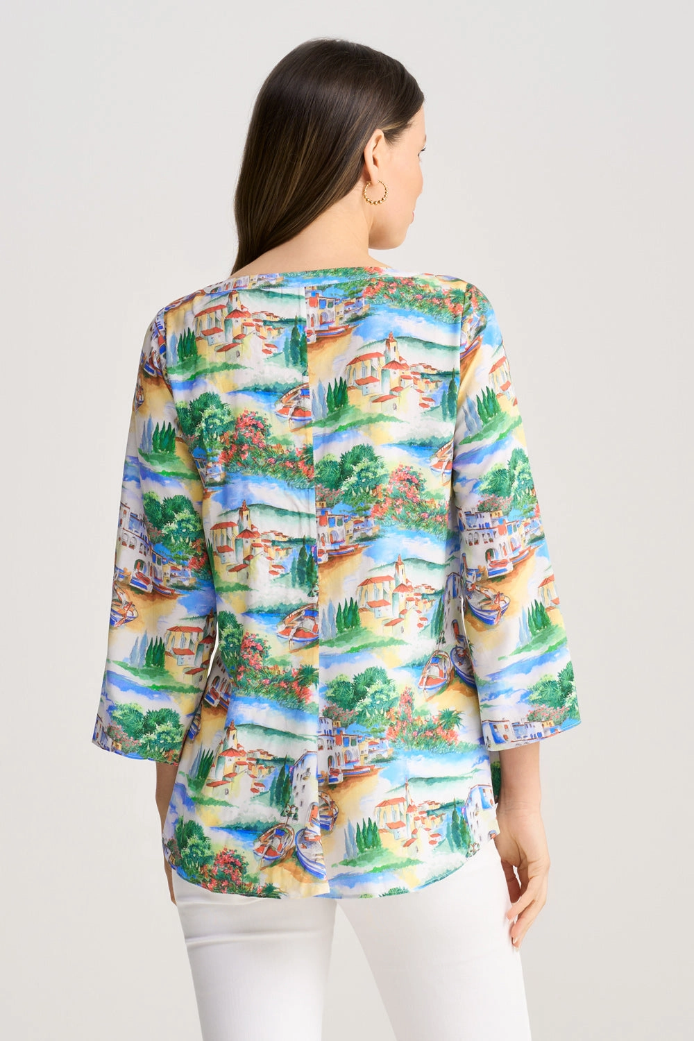 MoistureWickingTechnology Smooth Seam Transition Swing Hem Tunic - Holiday Print