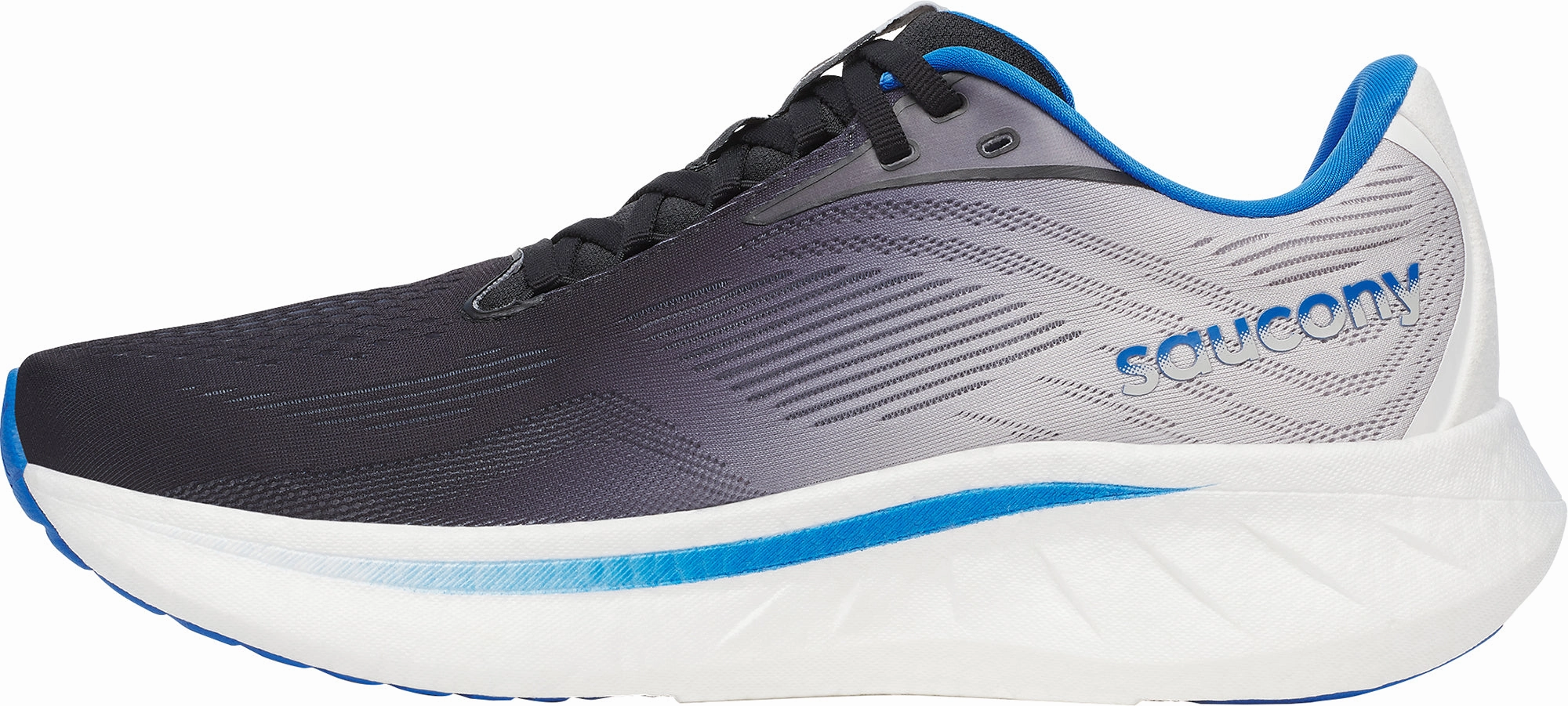 toe - spring running shoes Responsive foam Saucony Ride 18 Mens Running Shoes - Black