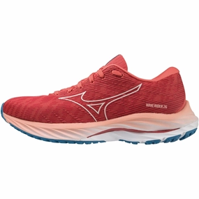 Mizuno Wave Rider 26 Womens Running Shoes - Pink Aerodynamic under - pronation