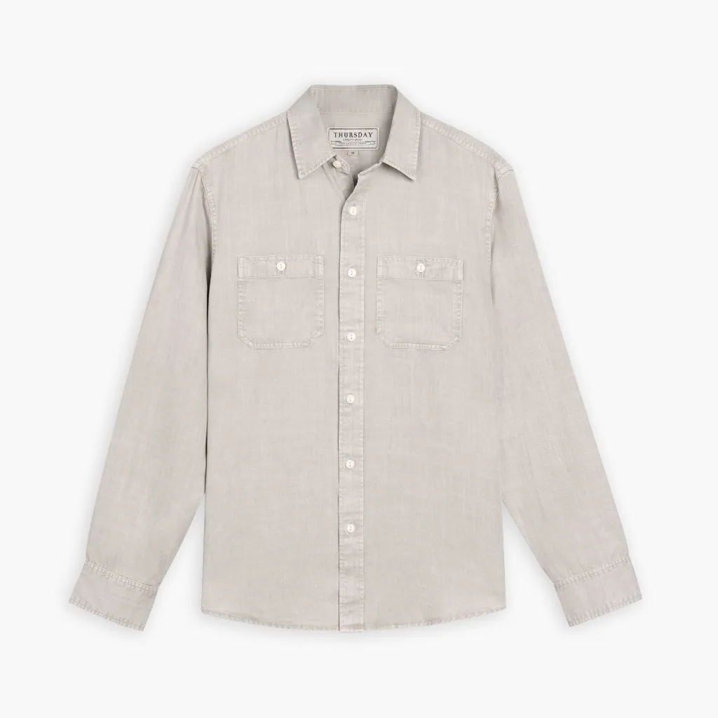 Chambray Workshirt | Oyster Modern Fit Youthful Appeal