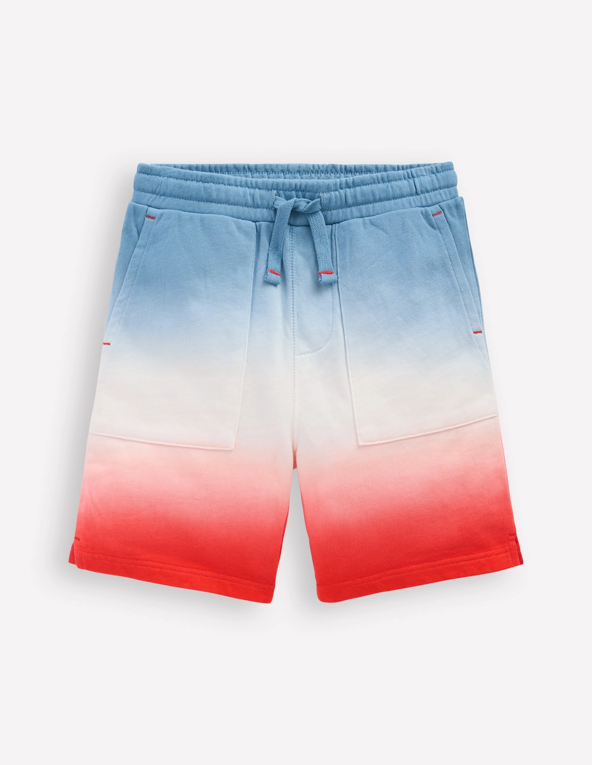 Tie Dye Shorts-Glacier Blue and Orange Outdoor Use Flexible Waistline