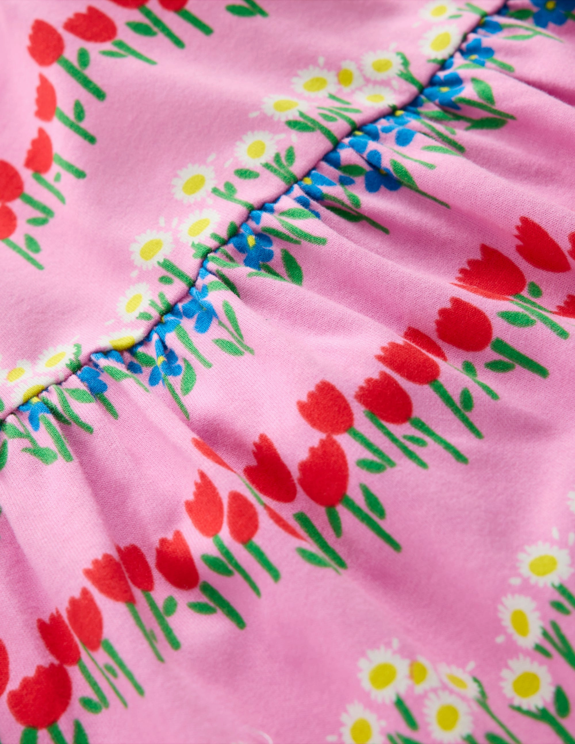 All-Purpose Comfort Ariel Twirly Jersey Dress-Cosmos Pink Floral Stripe