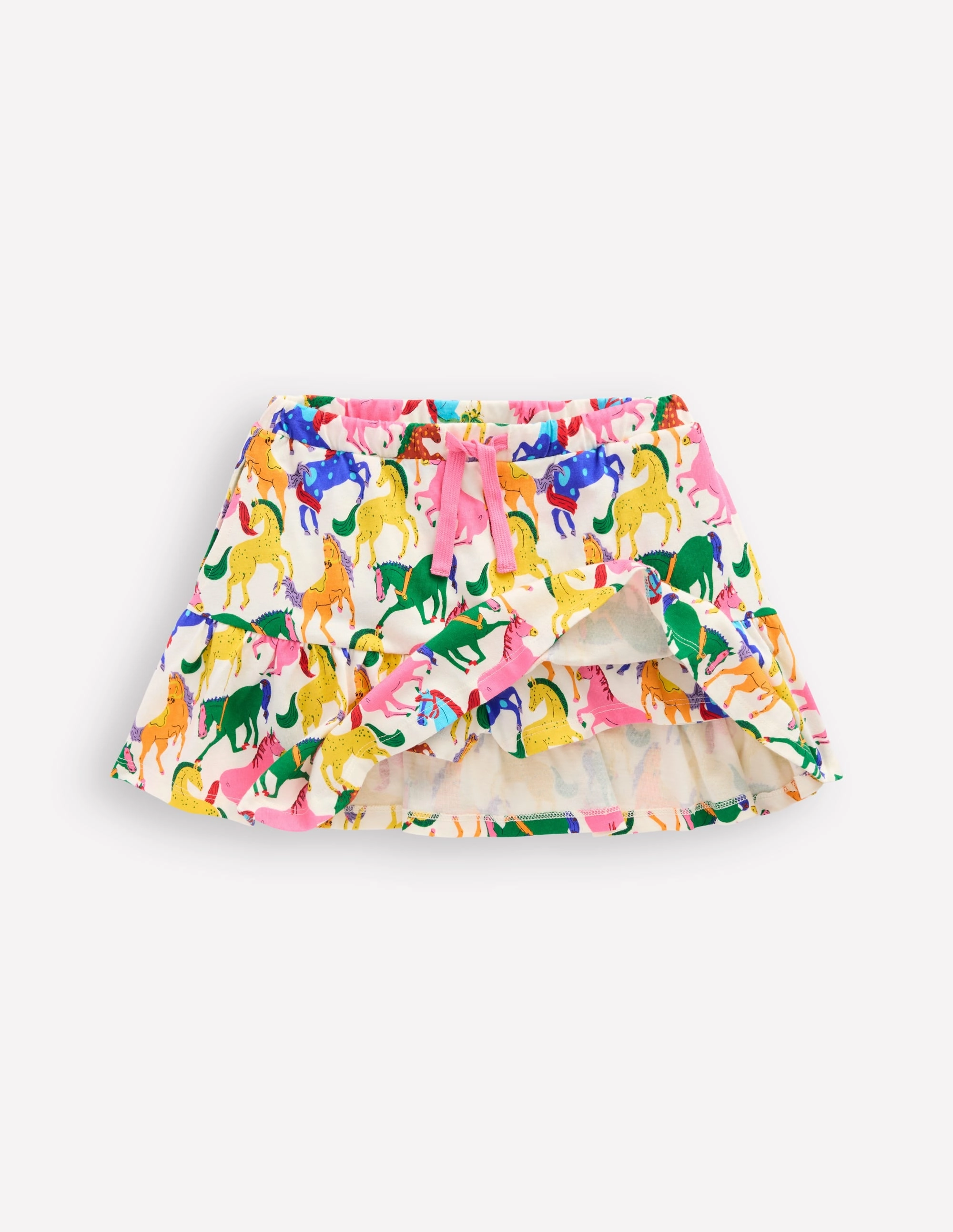 Reimagined Classic Tiered Jersey Skort-Multi Rainbow Horse