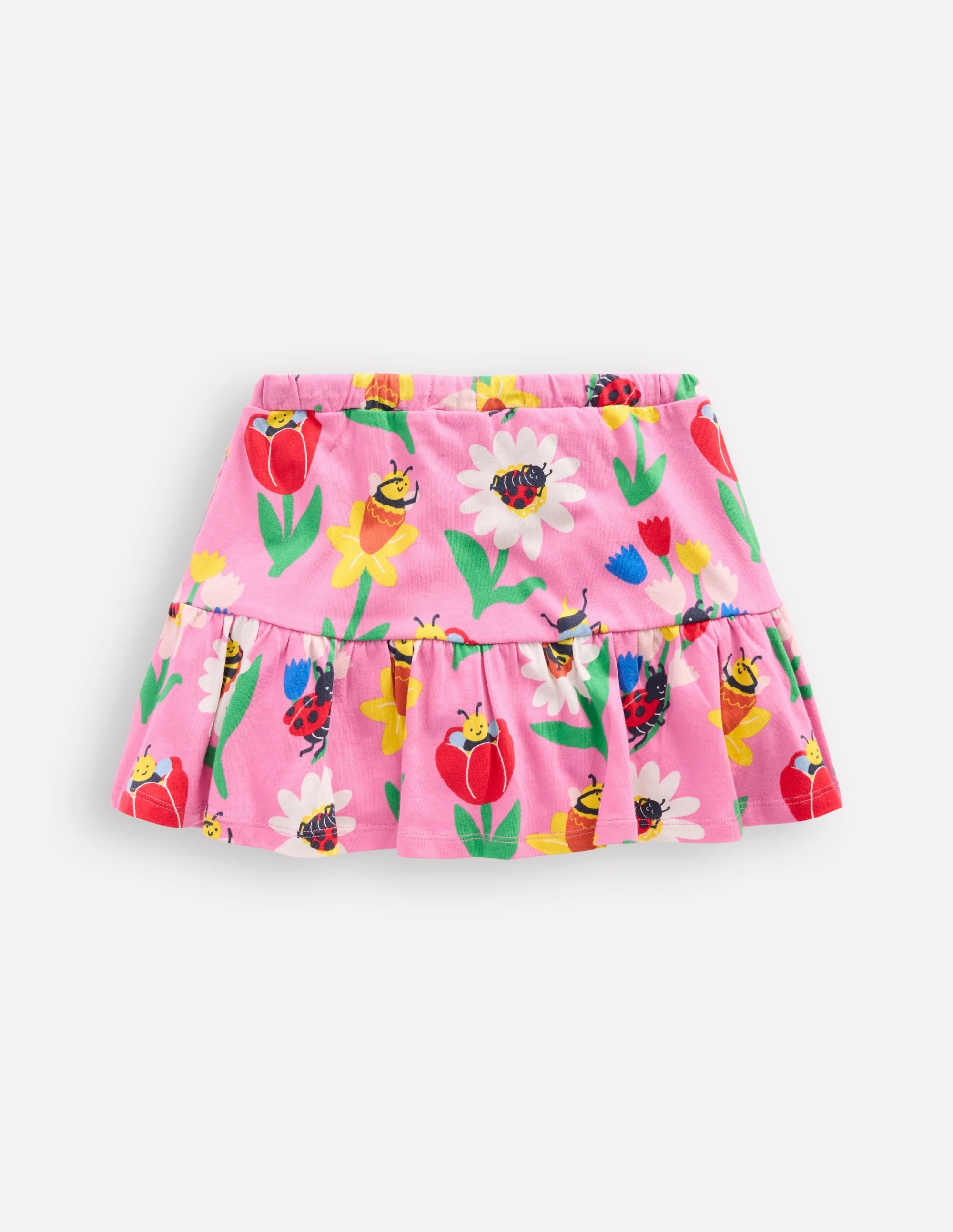 Tiered Jersey Skort-Sugared Lilac Spring Garden Department Store Style Wearable Art