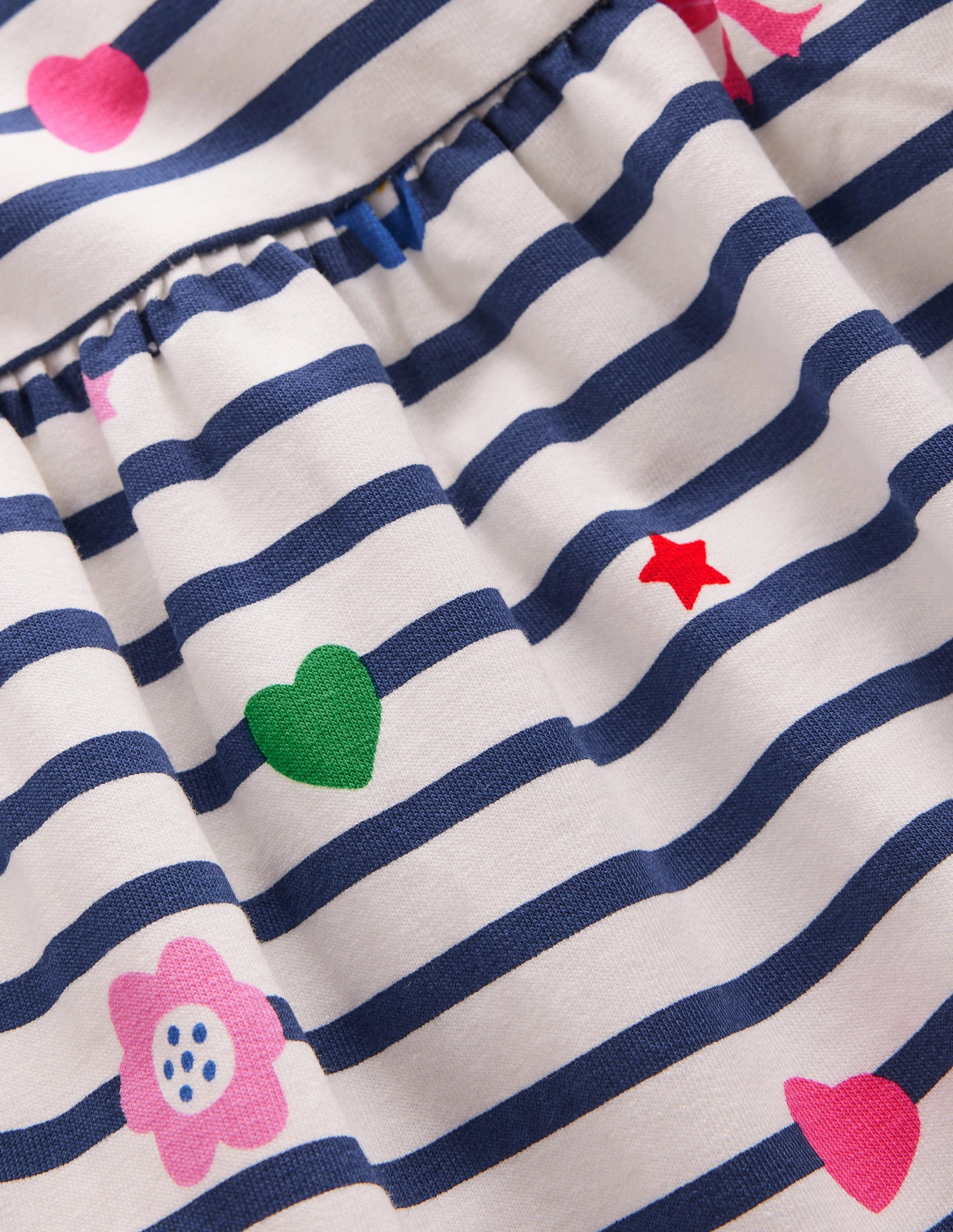 Lunch Date Gradient Shade Tiered Sweatshirt Dress-Navy/ Ivory Stripe