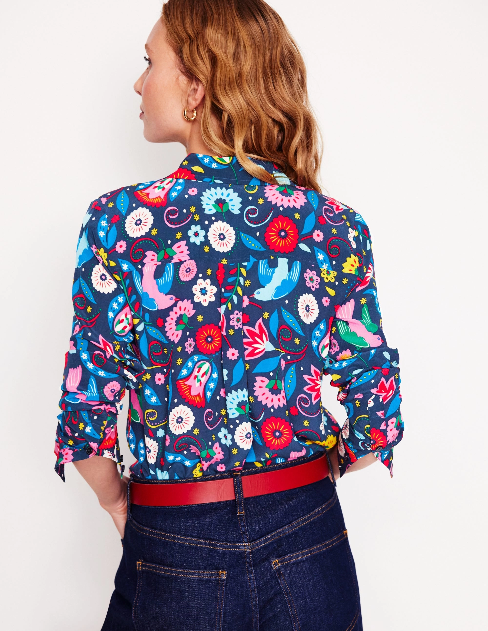 Durable Style Sienna Silk Shirt-French Navy, Decorative Garden