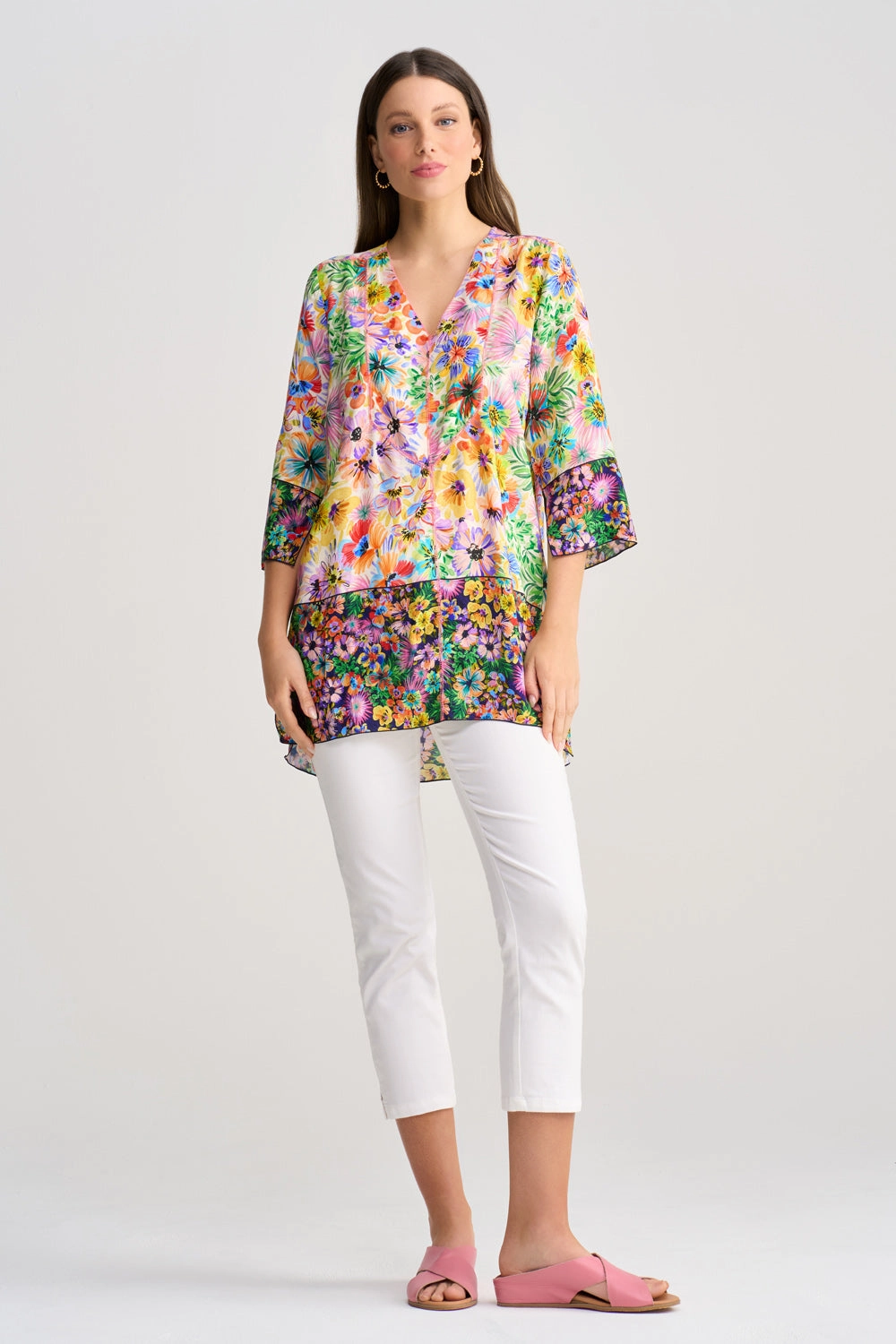 Top Stitch Kaftan - Flower Field Border Tubular Body Construction SweatGuard Lining