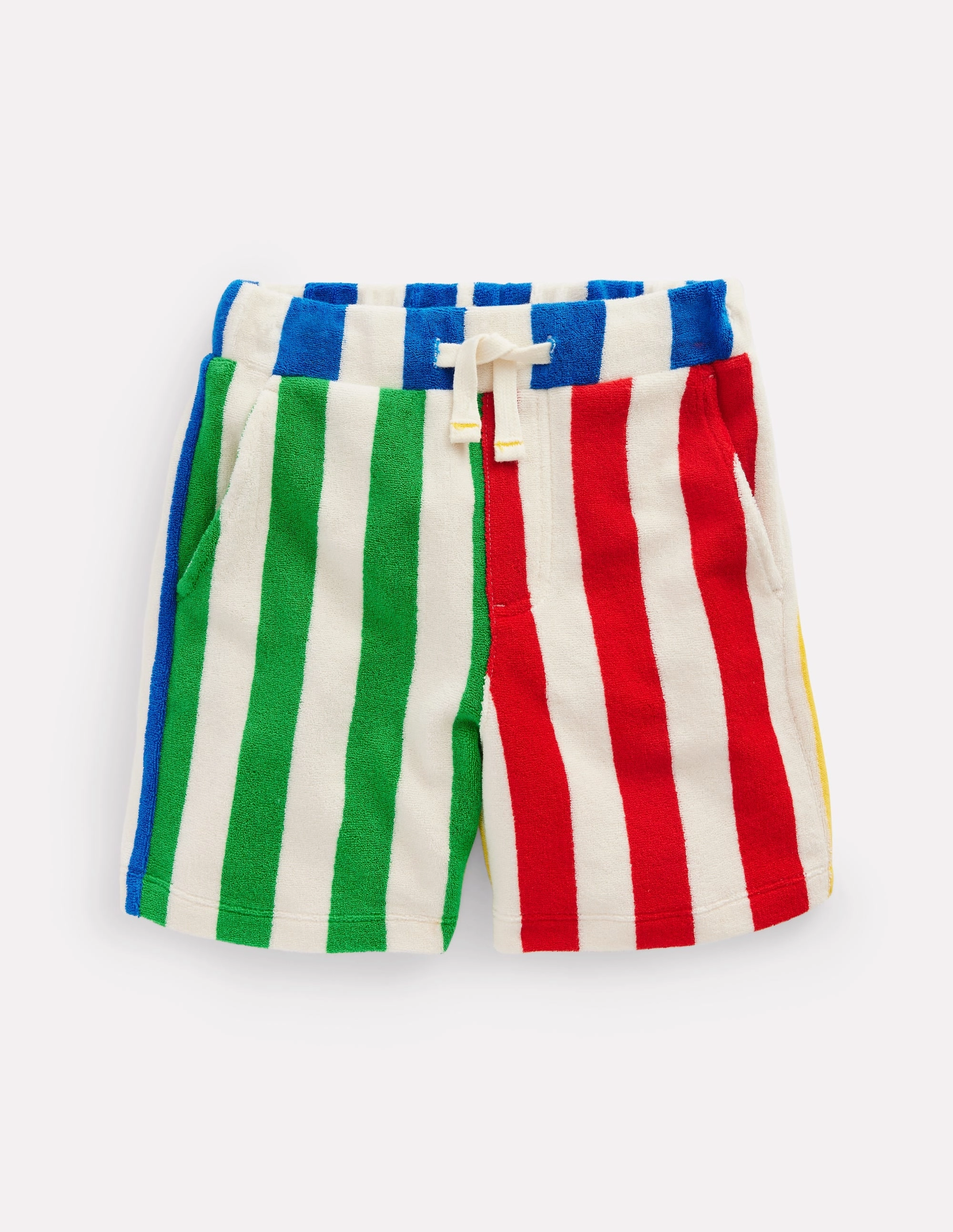 Towelling Shorts-Fiesta and Directoire Stripe Stretchy Hemline