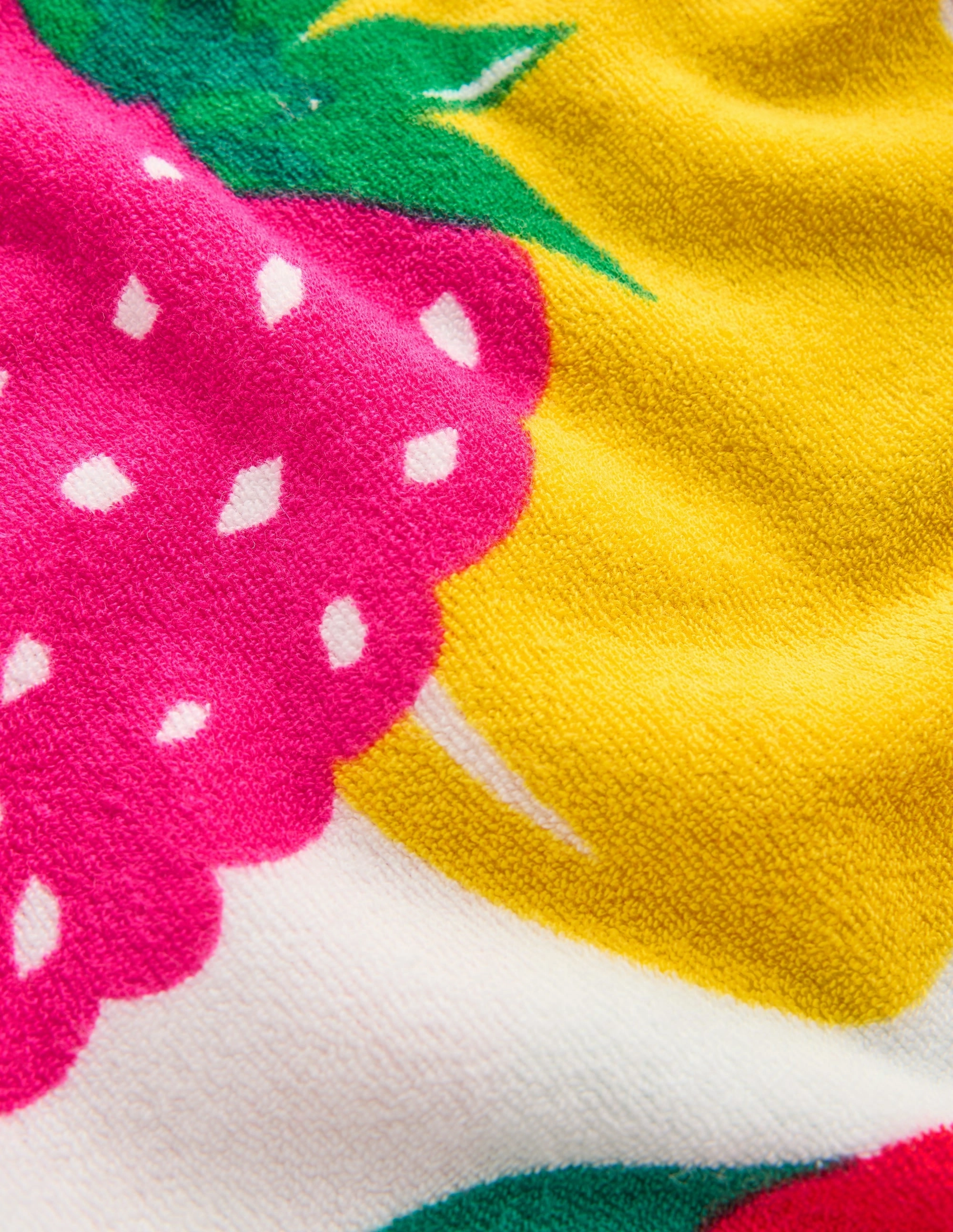 Towelling Top-Multi Giant Fruit Smooth Neckline Timeless and Chic