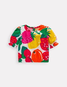 High-Quality Cotton Holiday Outfit Style Towelling Top-Multi Giant Fruit