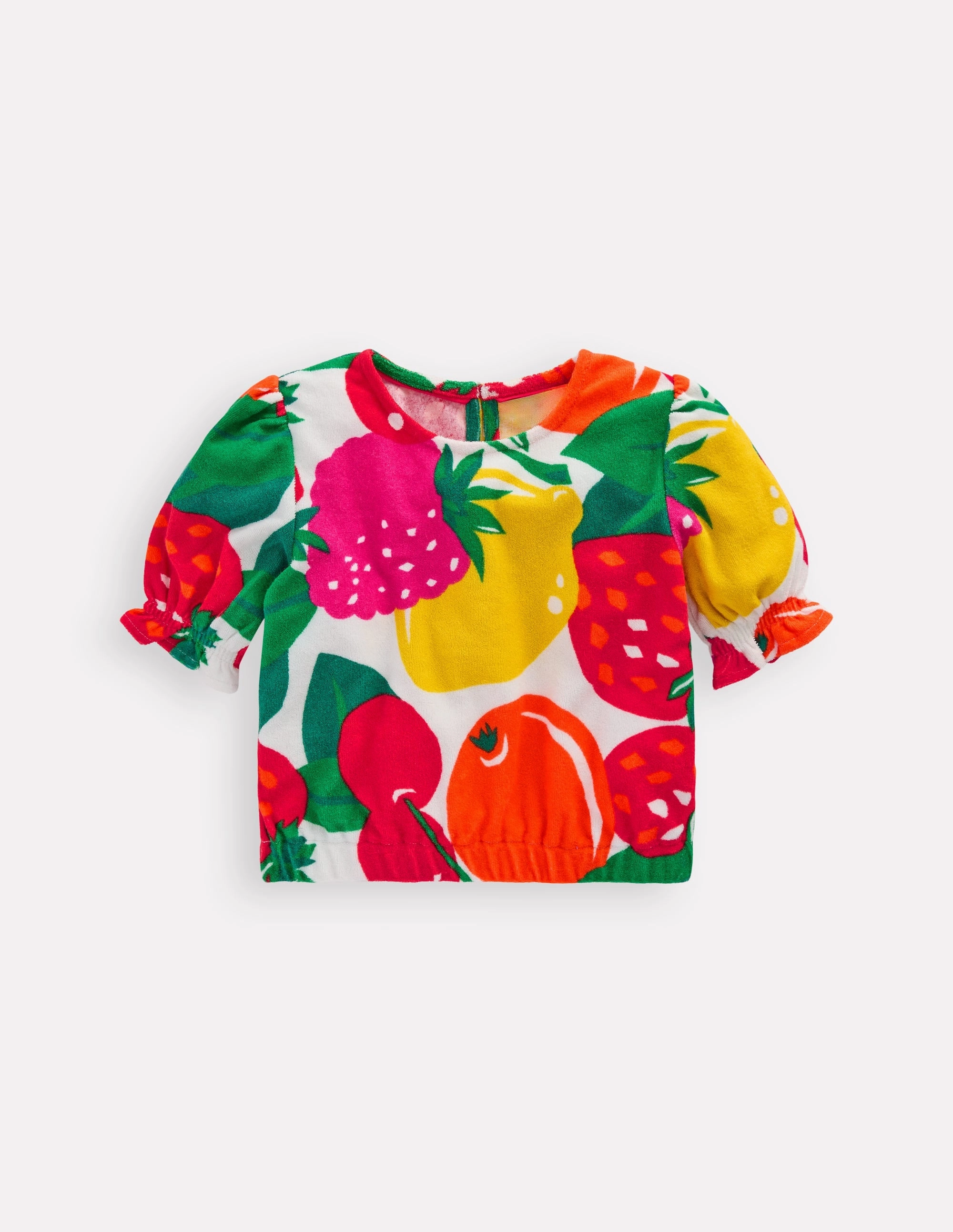 High-Quality Cotton Holiday Outfit Style Towelling Top-Multi Giant Fruit