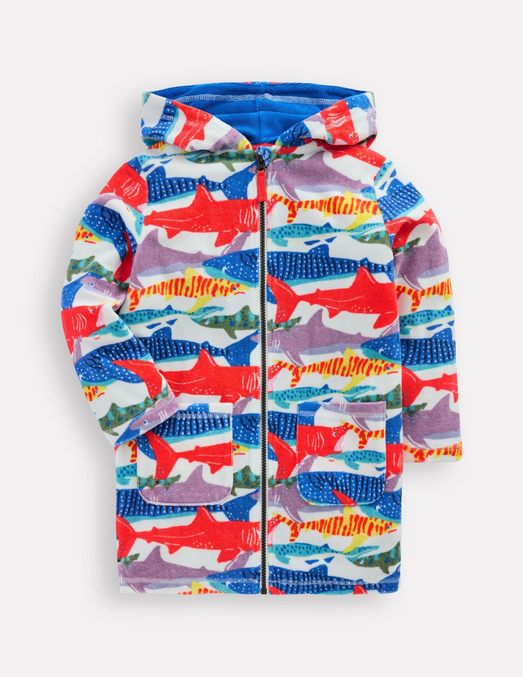 Relaxation time Towelling Zip-Up Throw-On-Ivory Riso Shark