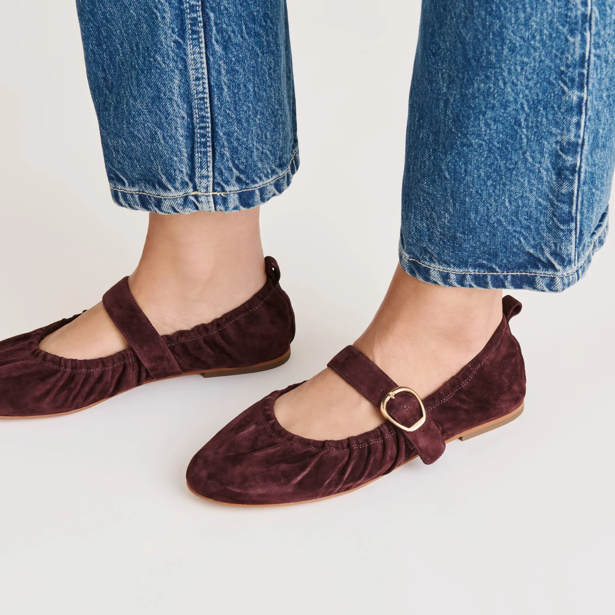 Fish Glow CAELY BALLET FLATS MULBERRY SUEDE