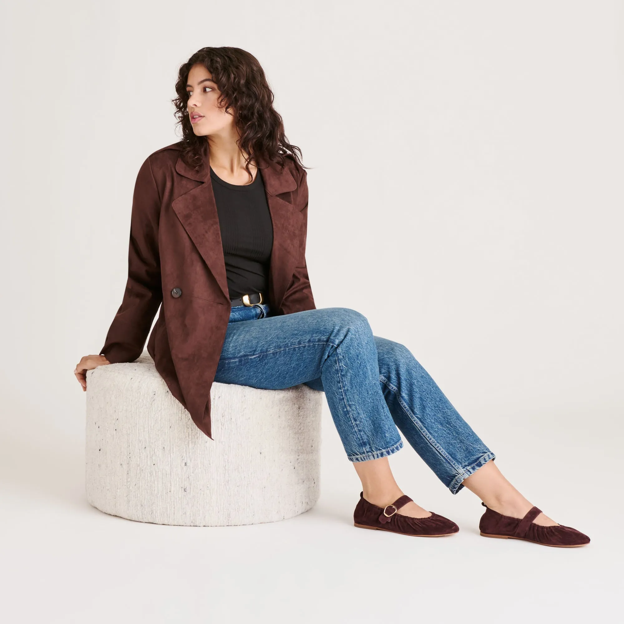 CAELY BALLET FLATS MULBERRY SUEDE High-Quality Craft