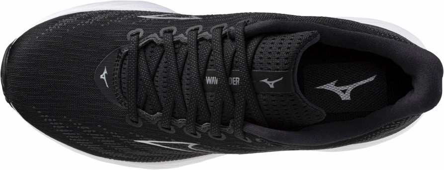 grassy shoes men's sports shoes Mizuno Wave Rider 28 WIDE FIT (2E) Mens Running Shoes - Black