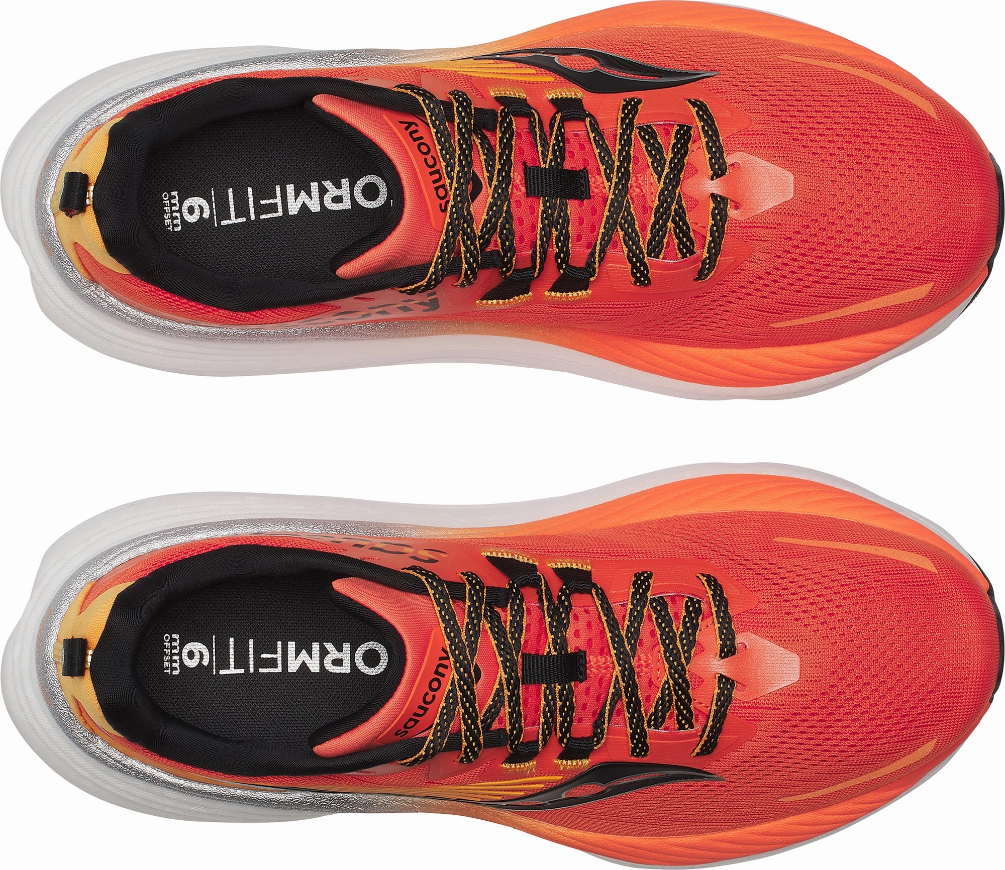 Saucony Hurricane 24 Mens Running Shoes - Orange Snug Heel Counter daily accessory