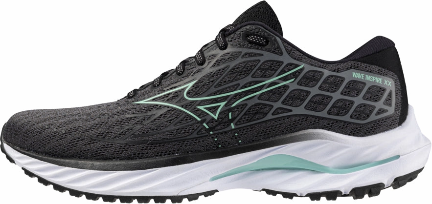 Sturdy Construction gym floor Mizuno Wave Inspire 20 WIDE FIT (D) Womens Running Shoes - Grey