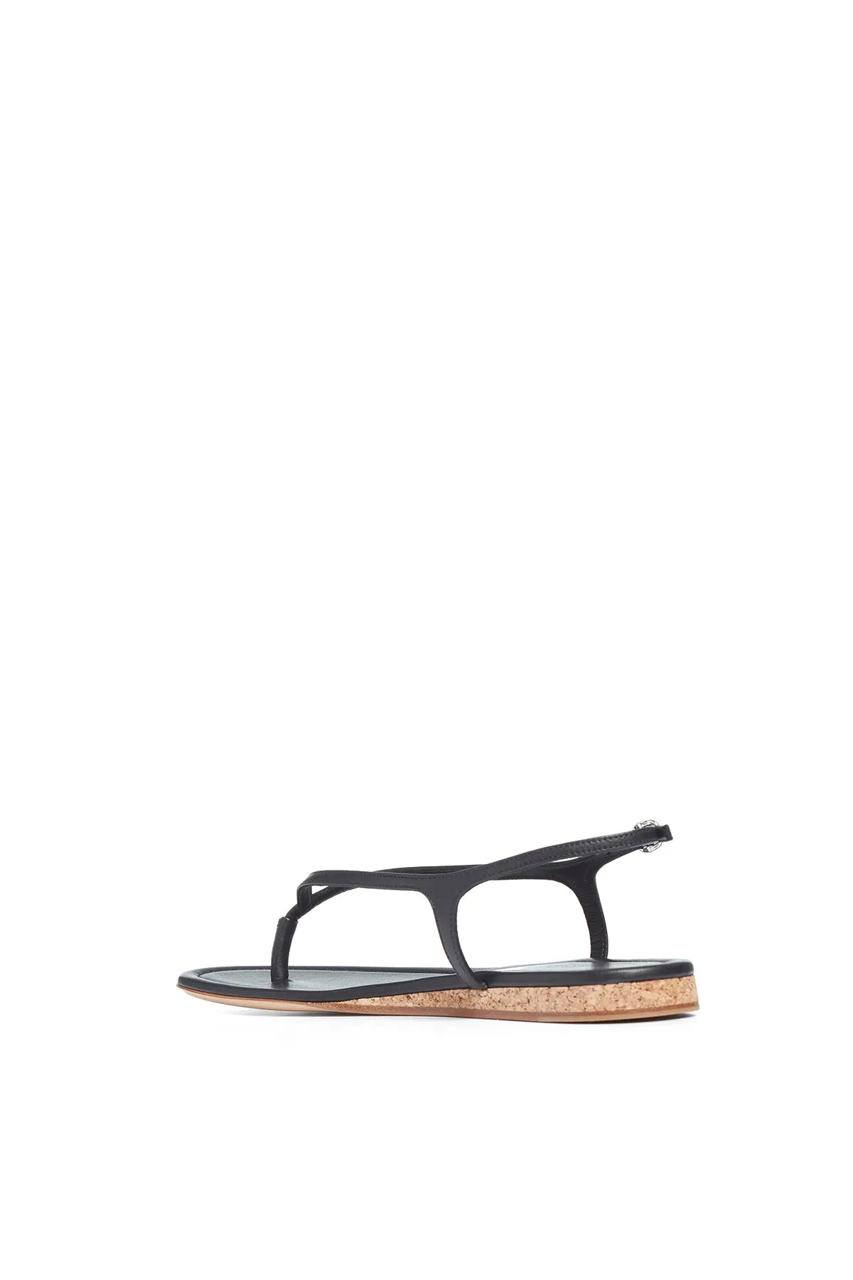 Work Ready Gia Flat Sandal in Black Nappa Leather