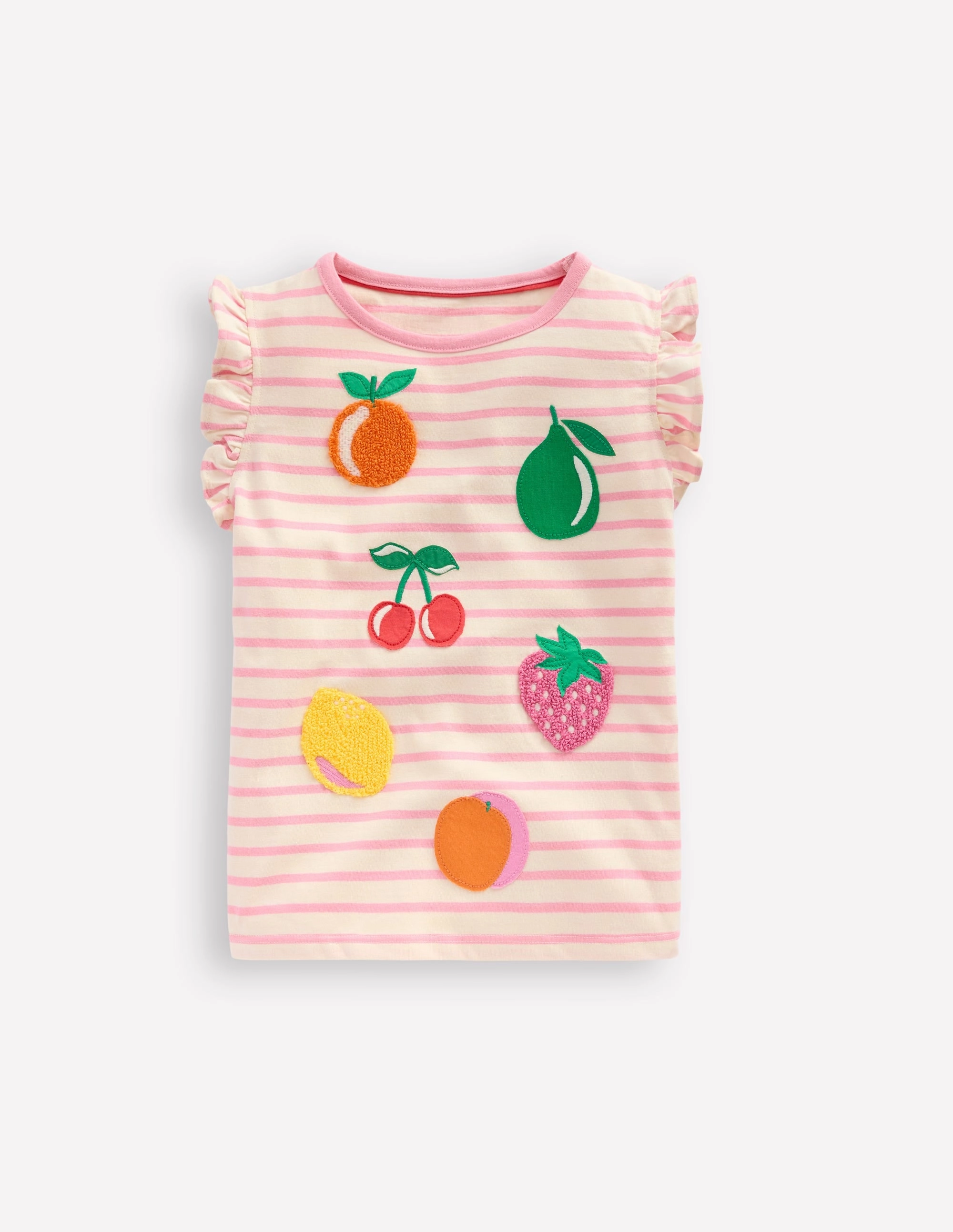 Flutter Short Sleeve T-shirt-Bubblegum Pink Fruits Relaxed Movement