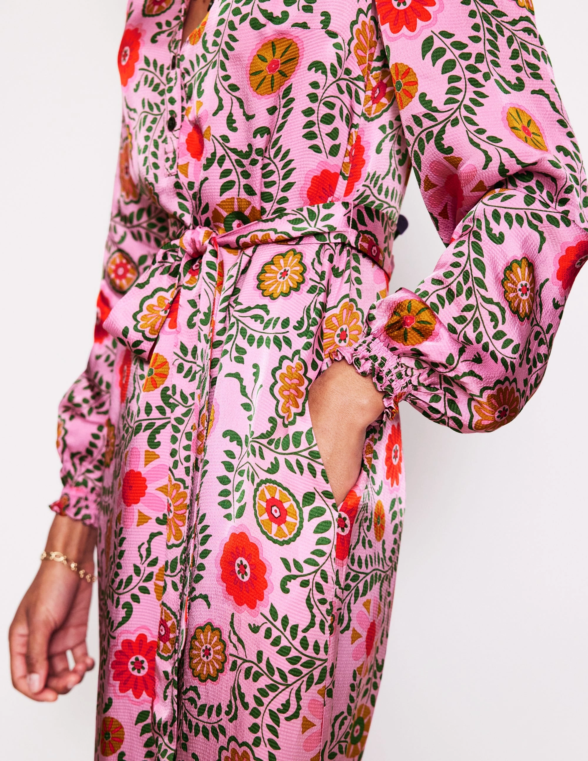 Jasmine Satin Midi Dress-Moonlite Mauve, Meadow Vine All Season Style Cozy Layers