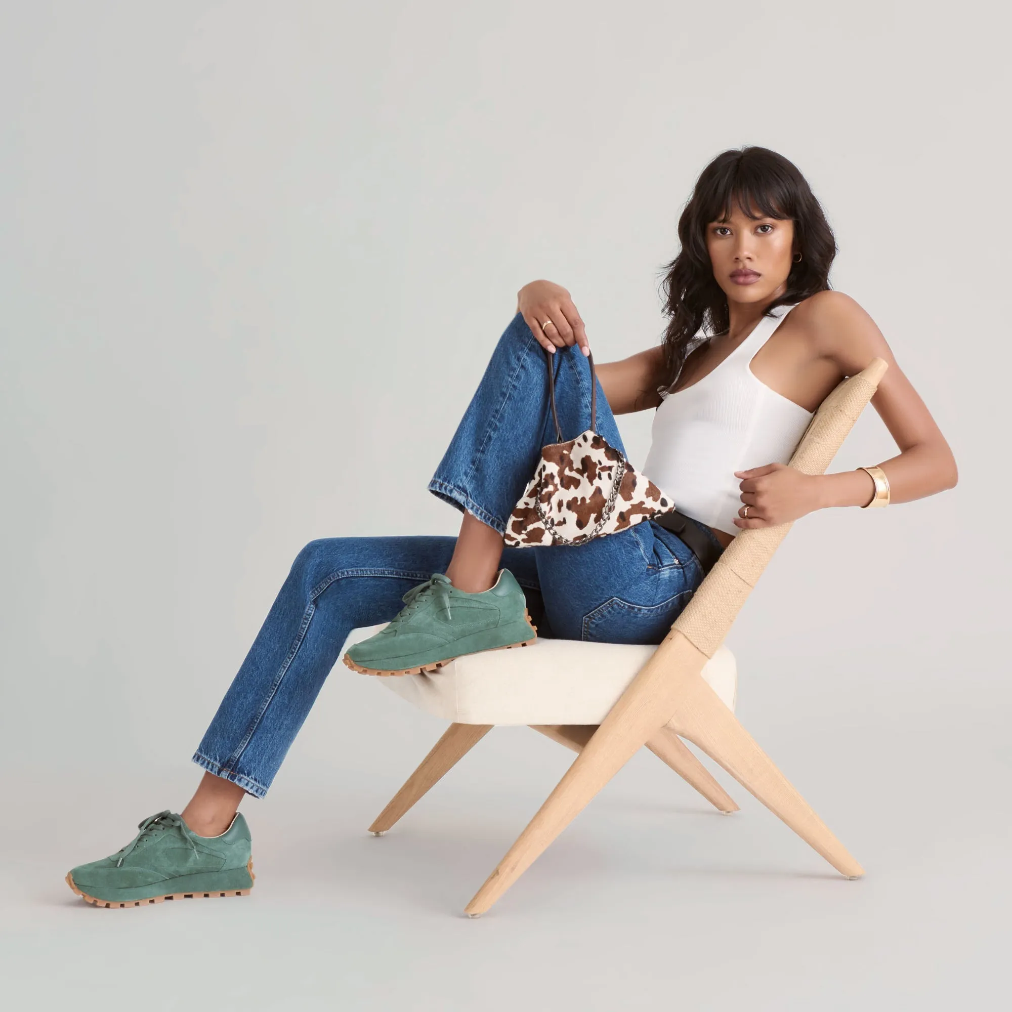 Flexible Torsion Bar Soccer Field TRICIA SNEAKERS DK GREEN SUEDE