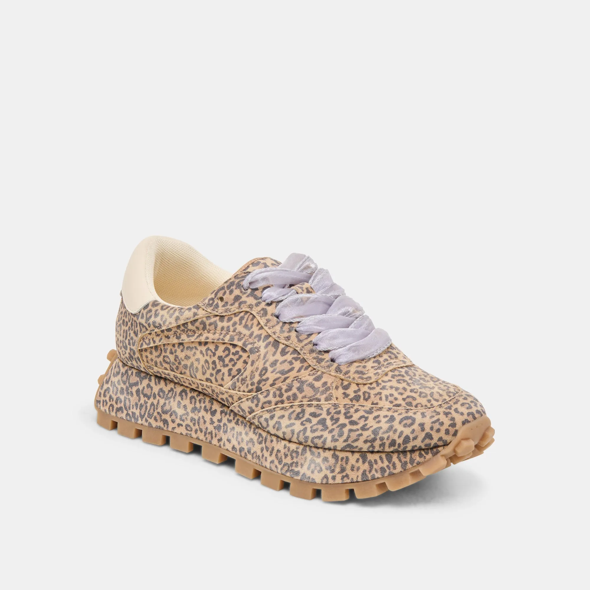 TRICIA SNEAKERS TAN LEOPARD PRINTED SUEDE Airflow Optimized