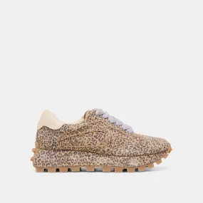 training performance Streamlined grip TRICIA SNEAKERS TAN LEOPARD PRINTED SUEDE