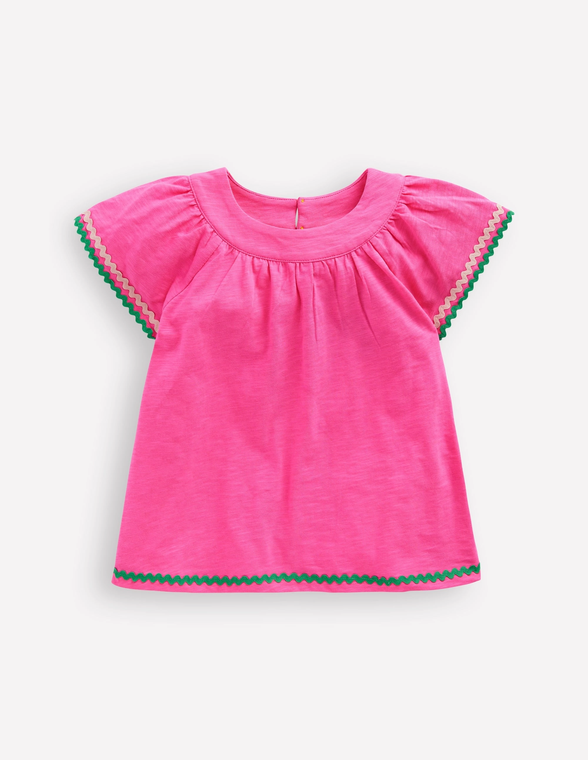 Effortless Wear Trim Detail Pretty Top-Sorbet Pink