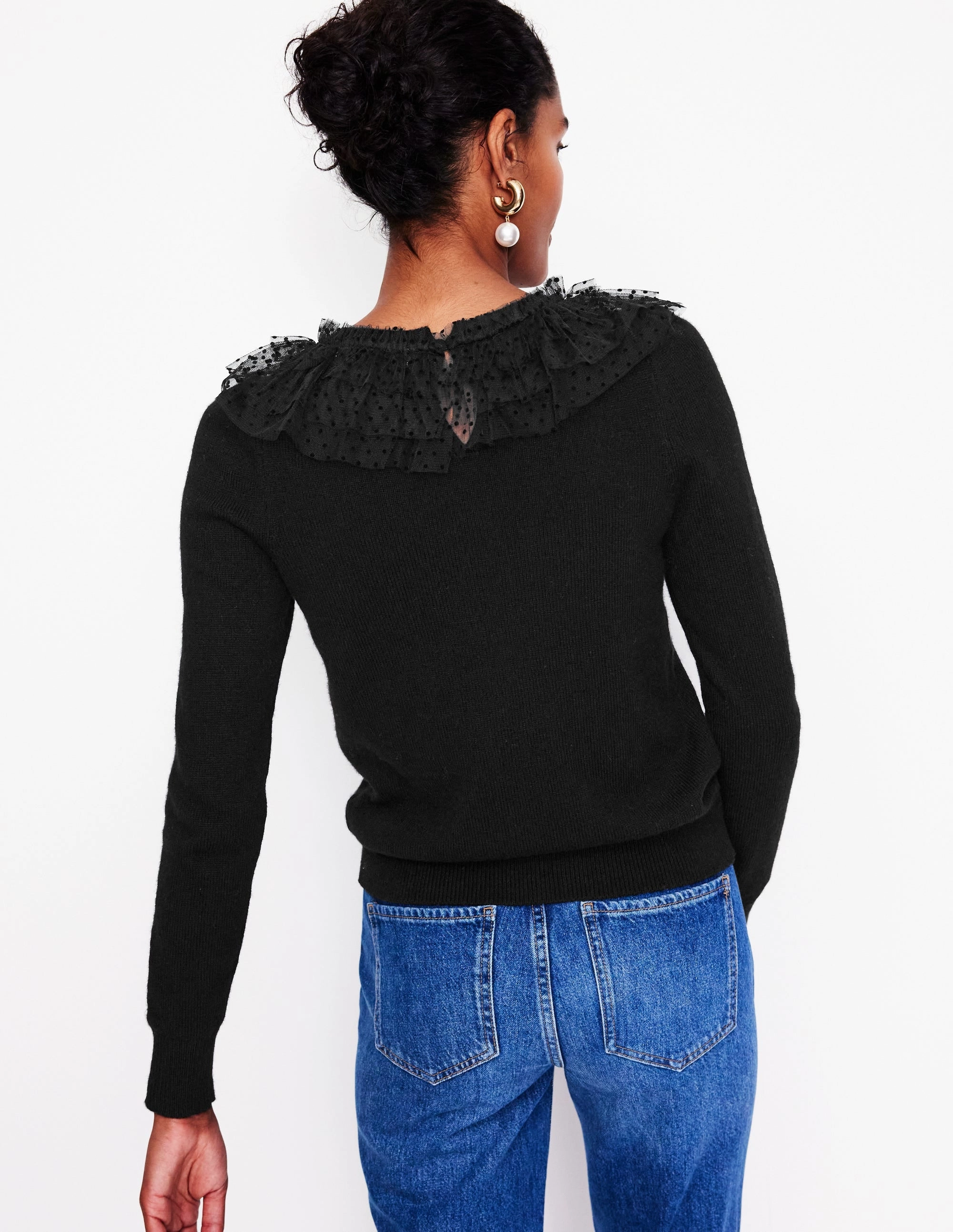 Heat Retention Lining Tulle Party Jumper-Black