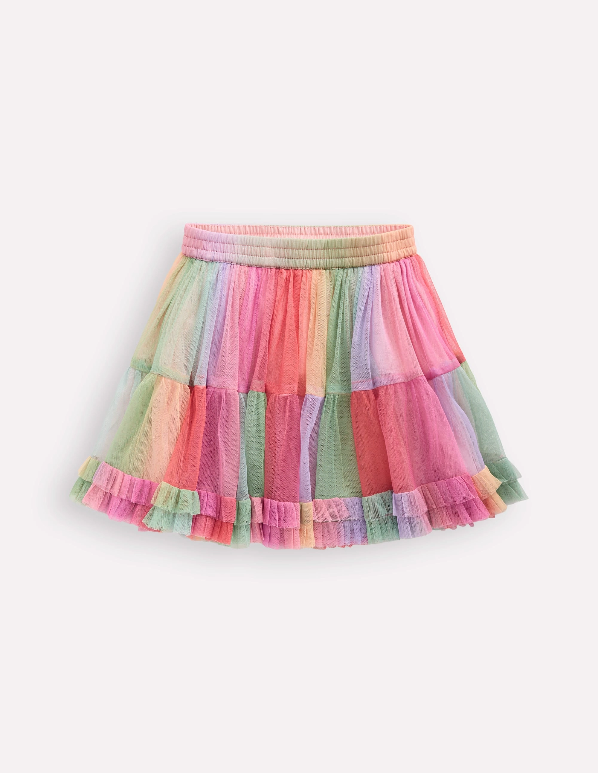 Budget Friendly Cozy Vibe Tulle Ruffle Skirt-Multi