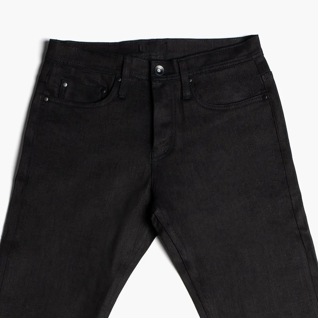 Beach Attire Simple Layer UB Stretch Selvedge Tapered Jeans | Black