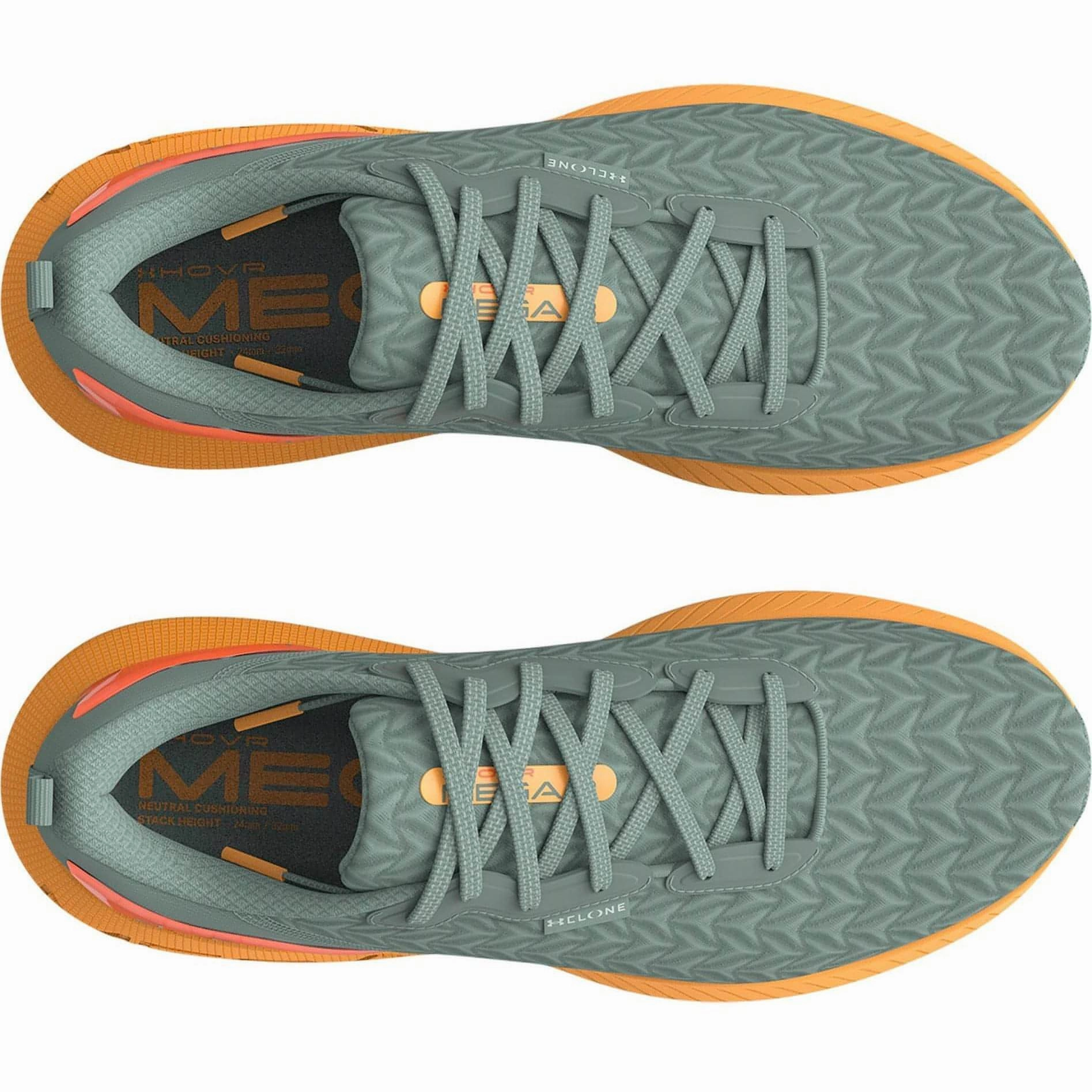 Tongue Lock perforated upper running shoes Under Armour HOVR Mega 3 Clone Womens Running Shoes - Green