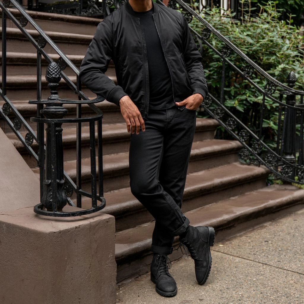 Union Bomber Jacket | Black Soft Touch Interior Sleeveless