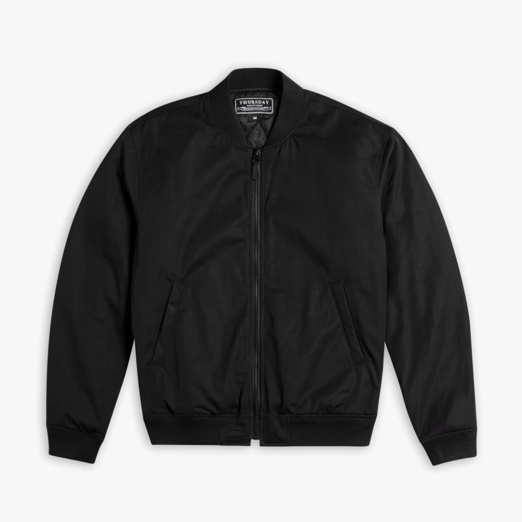 Union Bomber Jacket | Black Heat Sealed Seams Shawl