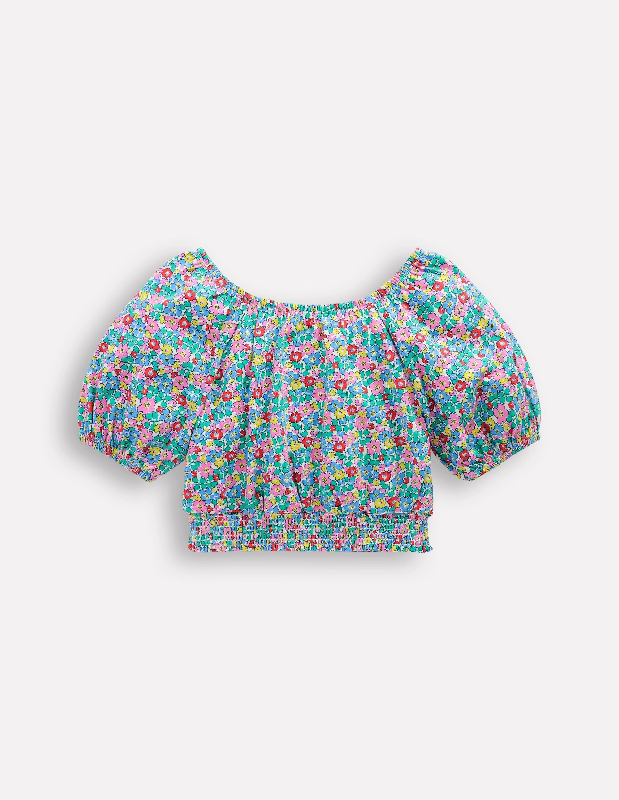 Comfortable and stylish Breathable Waist Bubble Top-Multi Flowerbed