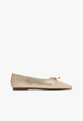 Library Step Arissa Gold Leather Ballet Flat