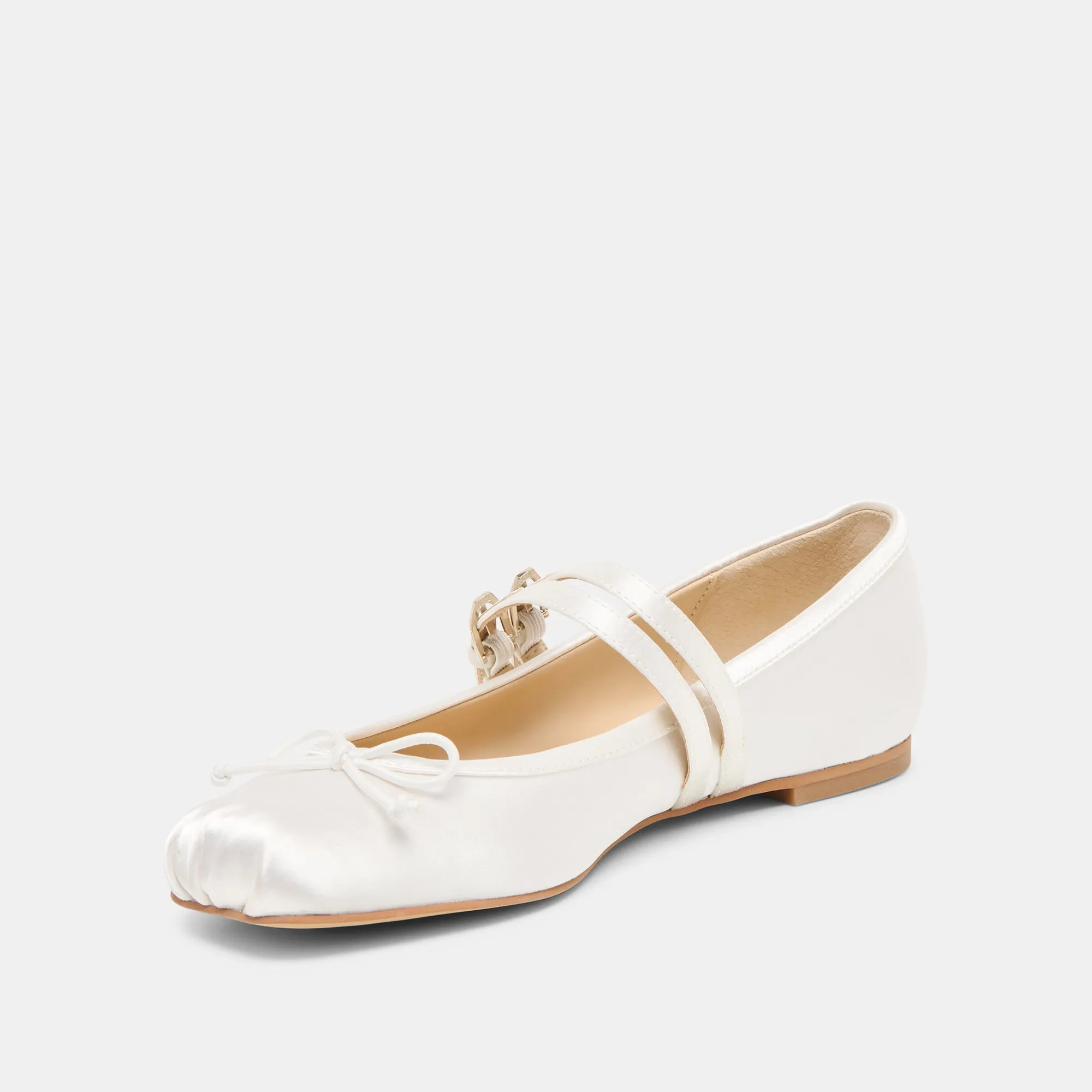 Party Step GIBSEN BALLET FLATS TRUE WHITE SATIN