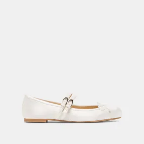 Wood Glow GIBSEN BALLET FLATS TRUE WHITE SATIN
