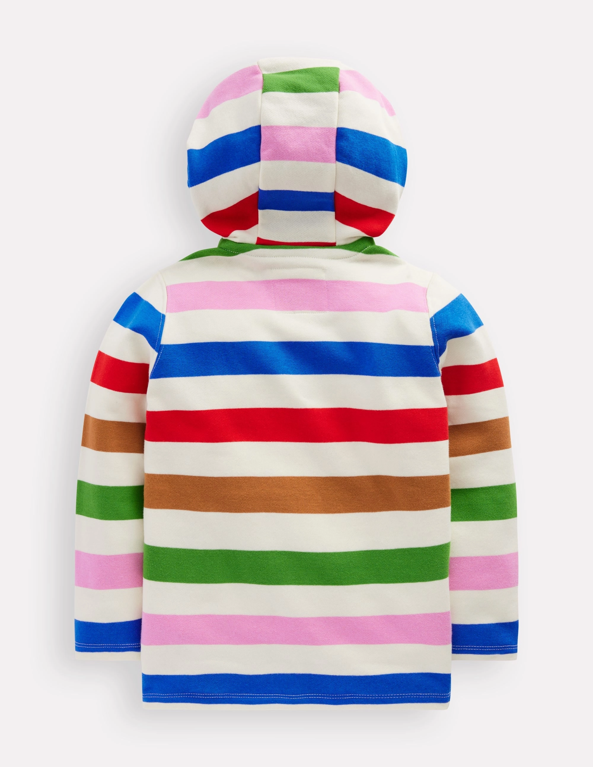 Button Down Hoodie-Gallery Blue Multi Stripe Quick Dry Wear High Density Weave
