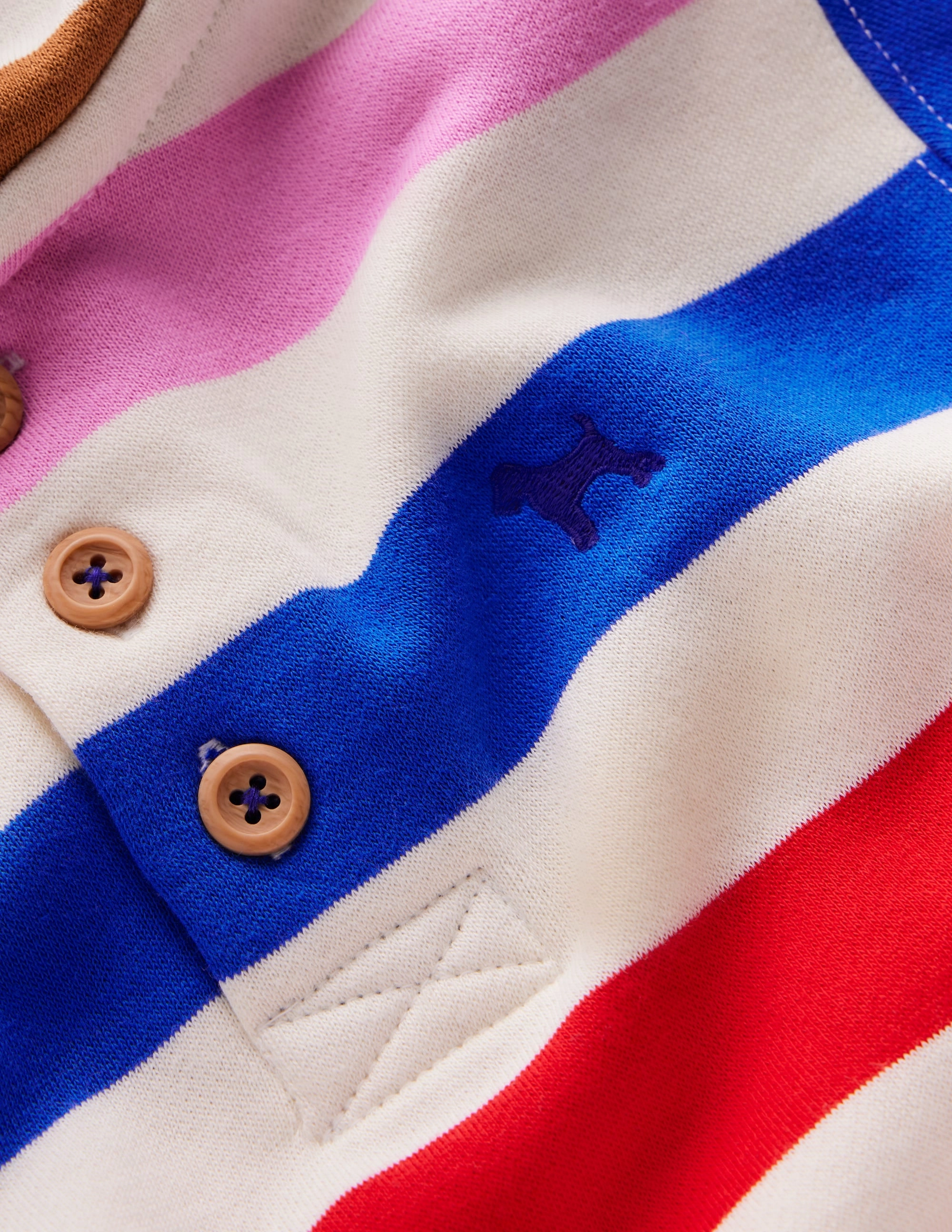 Button Down Hoodie-Gallery Blue Multi Stripe Soft and Light Wear