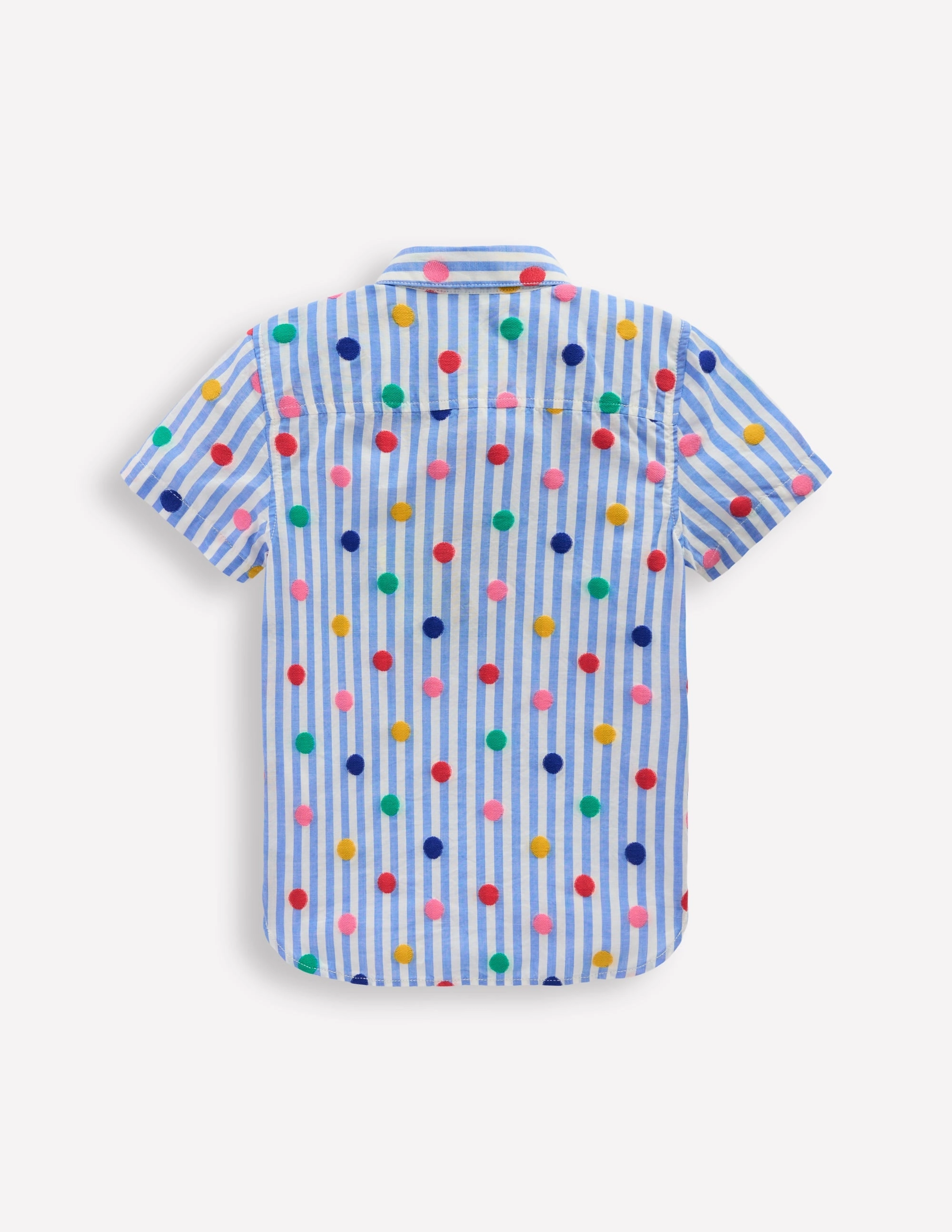 Fun Cotton Shirt-Peacock Plume Blue Spot Ethically Sourced Cotton Street Smart Look