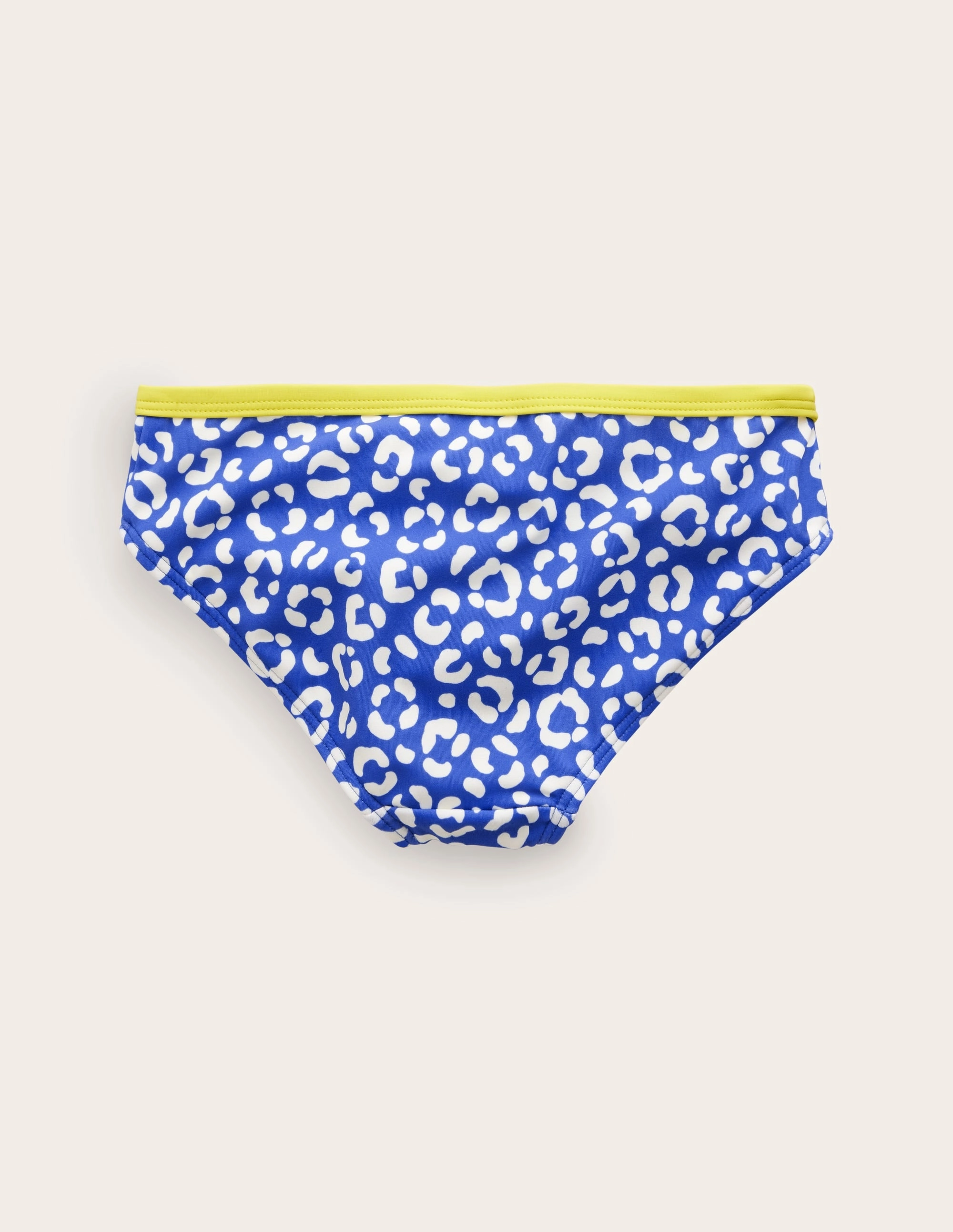 Rubber Free Elastic Bands Poolside Vacation Patterned Bikini Bottoms-Blue Leopard
