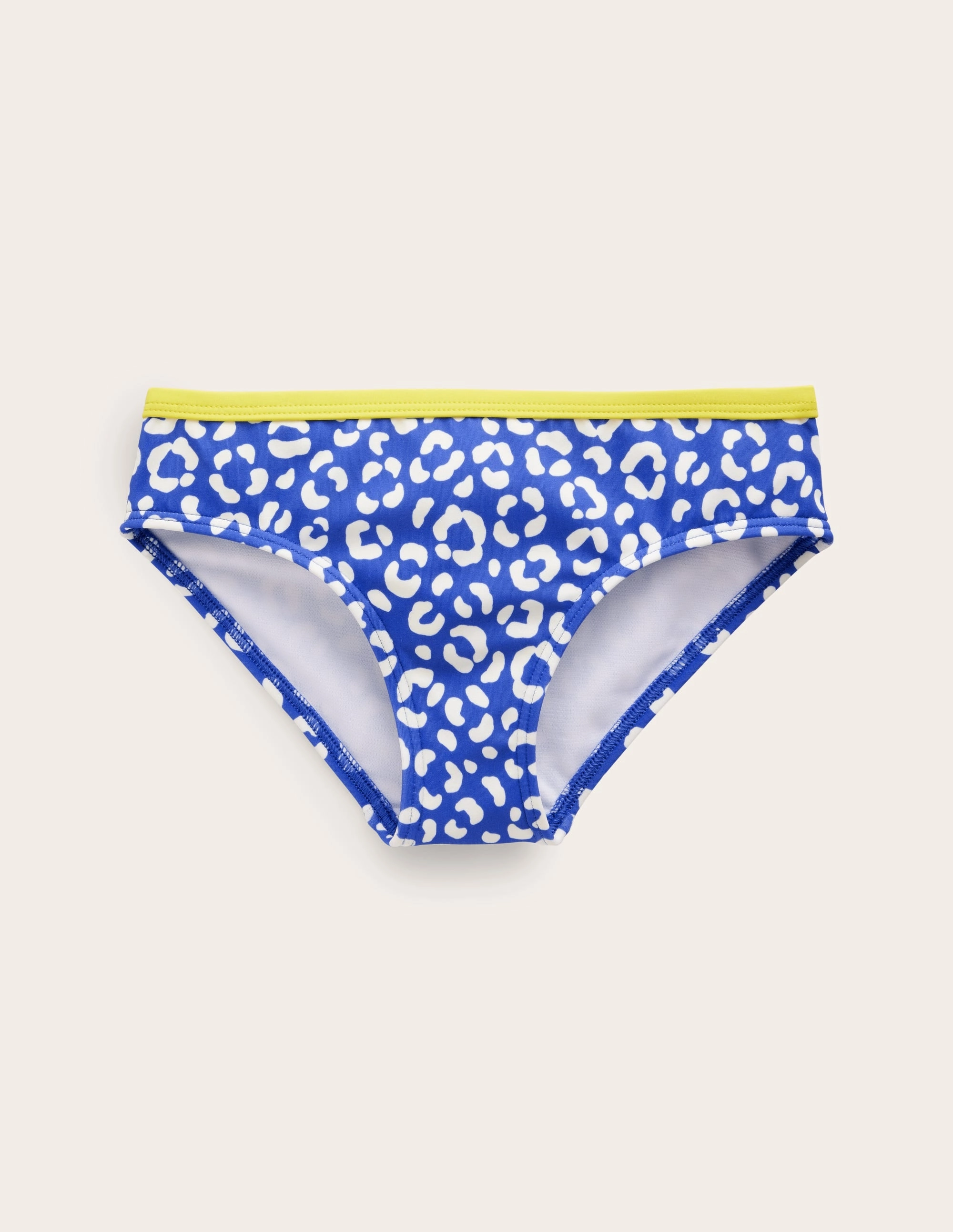 Patterned Bikini Bottoms-Blue Leopard Active-Lifestyle Chlorine Resistant Material