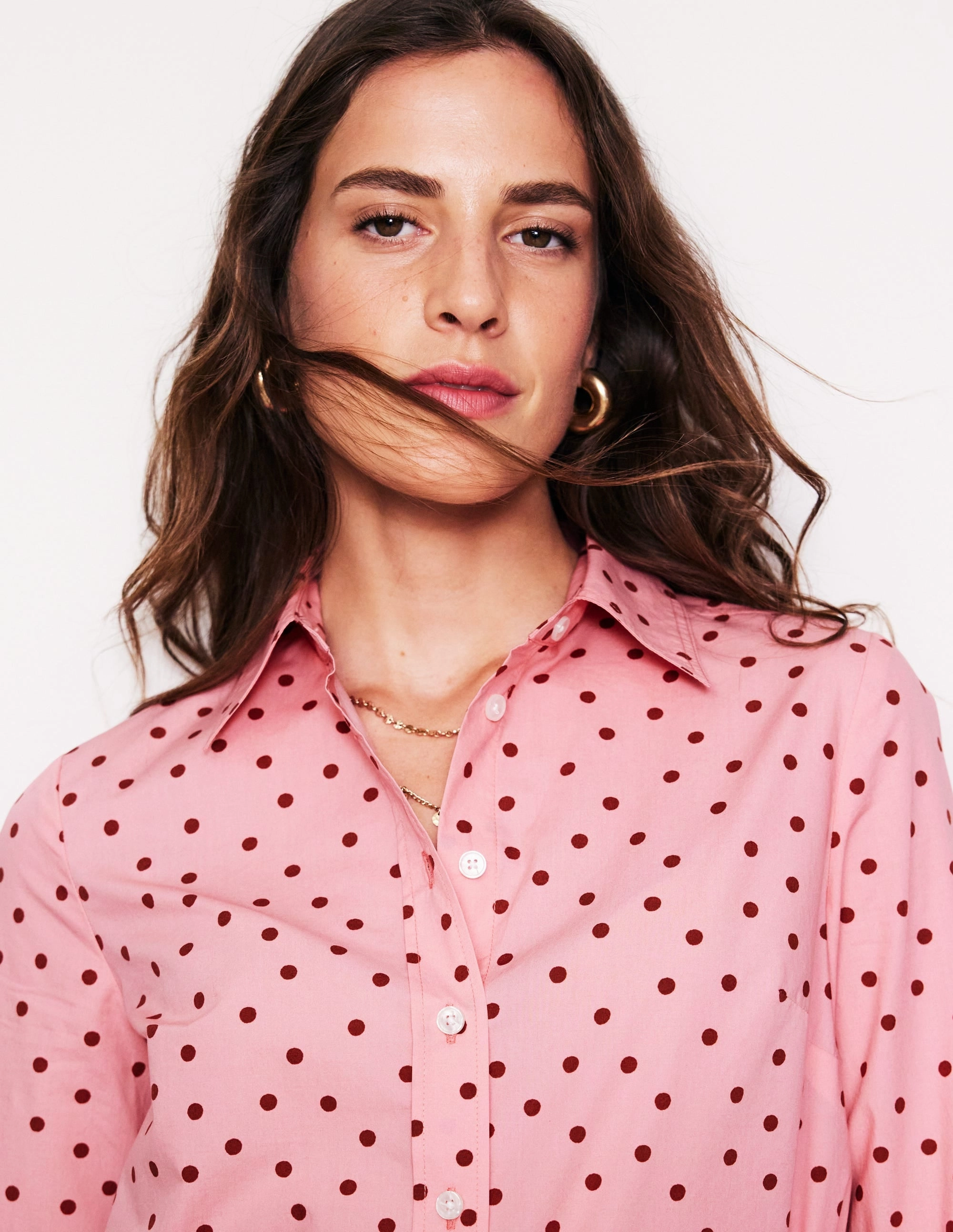 Smart Comfort Sienna Cotton Shirt-Almond Pink, Sparse Spot