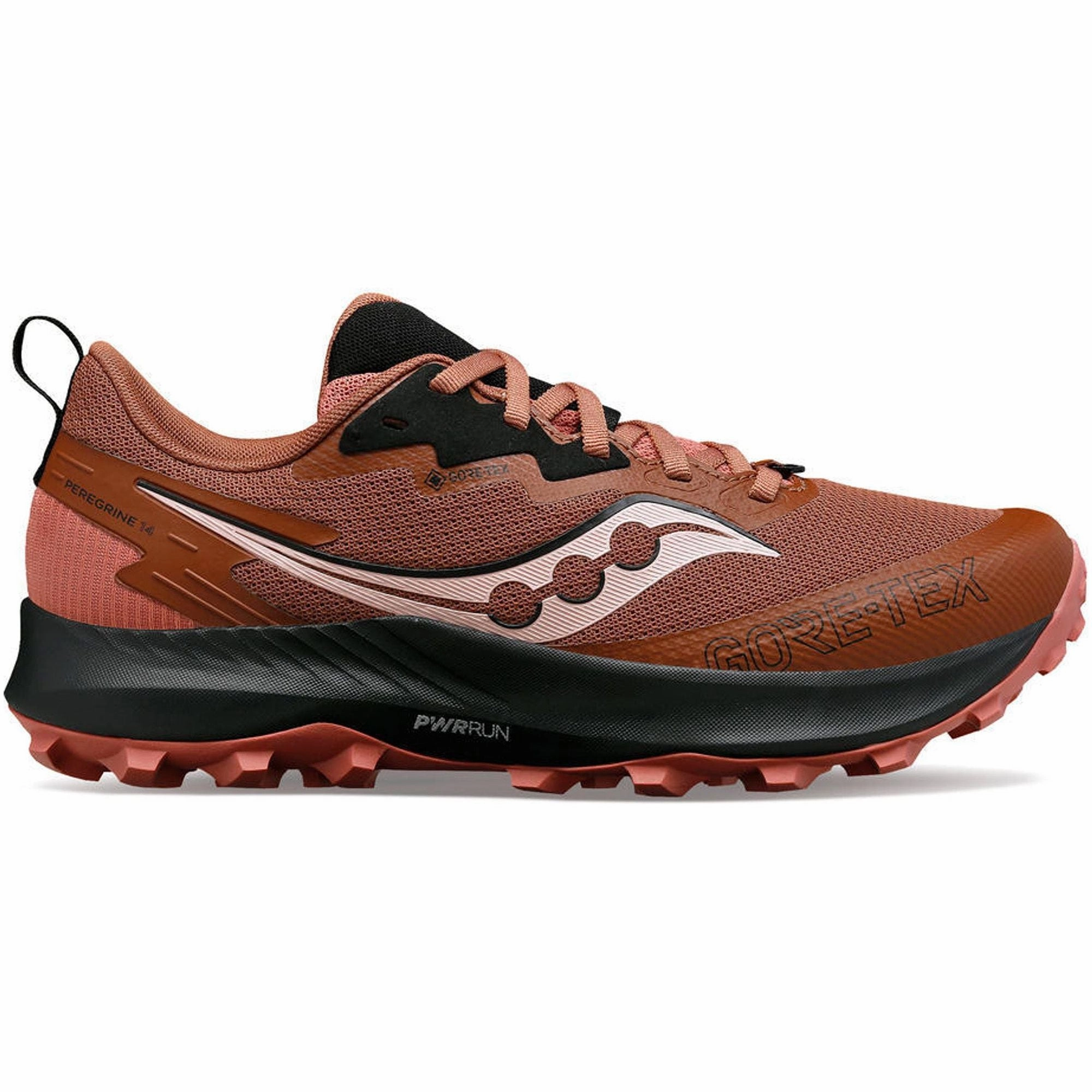 Ventilation Channel System cross - country - specific shoes Saucony Peregrine 14 GORE-TEX Womens Trail Running Shoes - Red